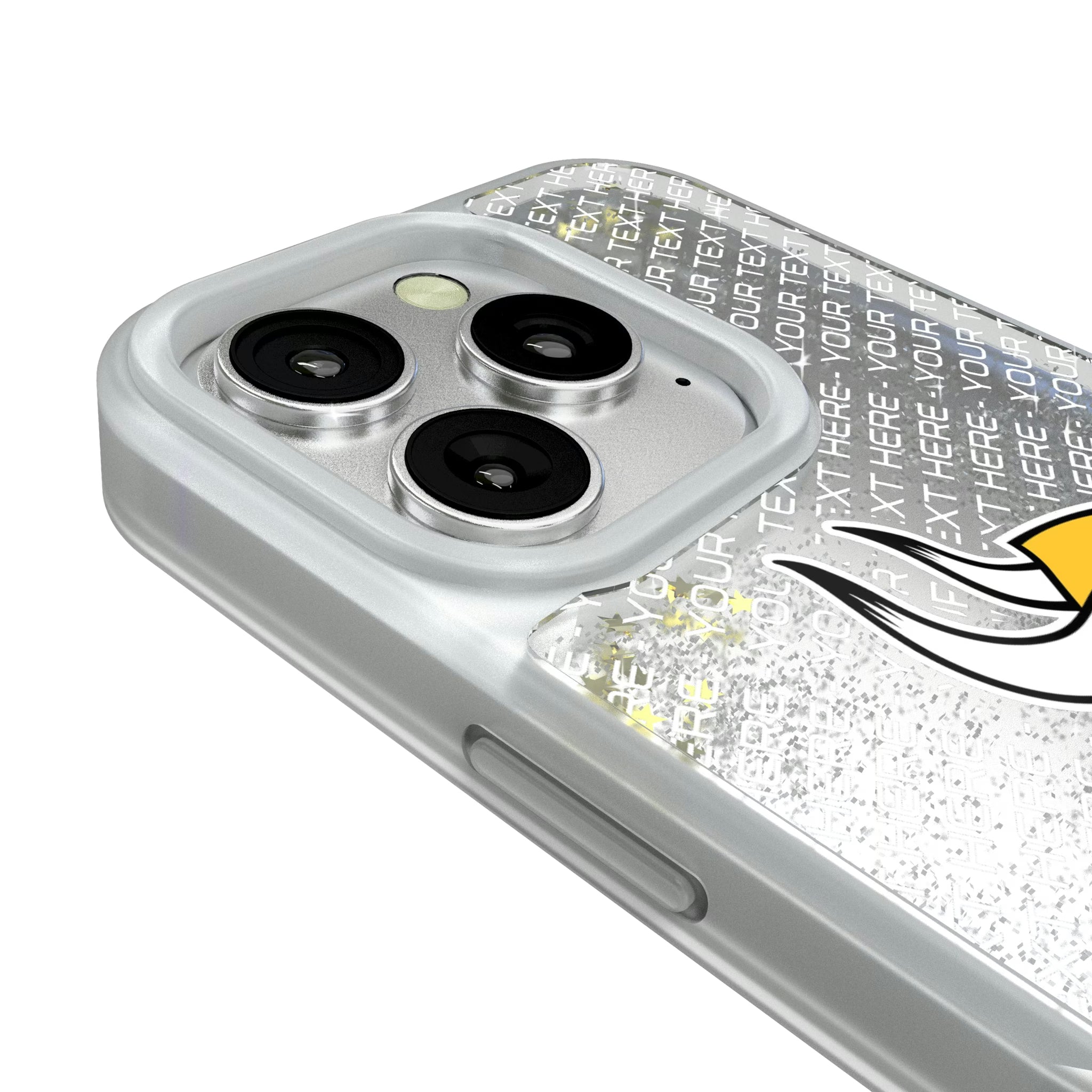Minnesota Vikings Personalized EndZone Plus iPhone Glitter Phone Case for Apple iPhone - Detail#Device_iPhone 16 Pro
