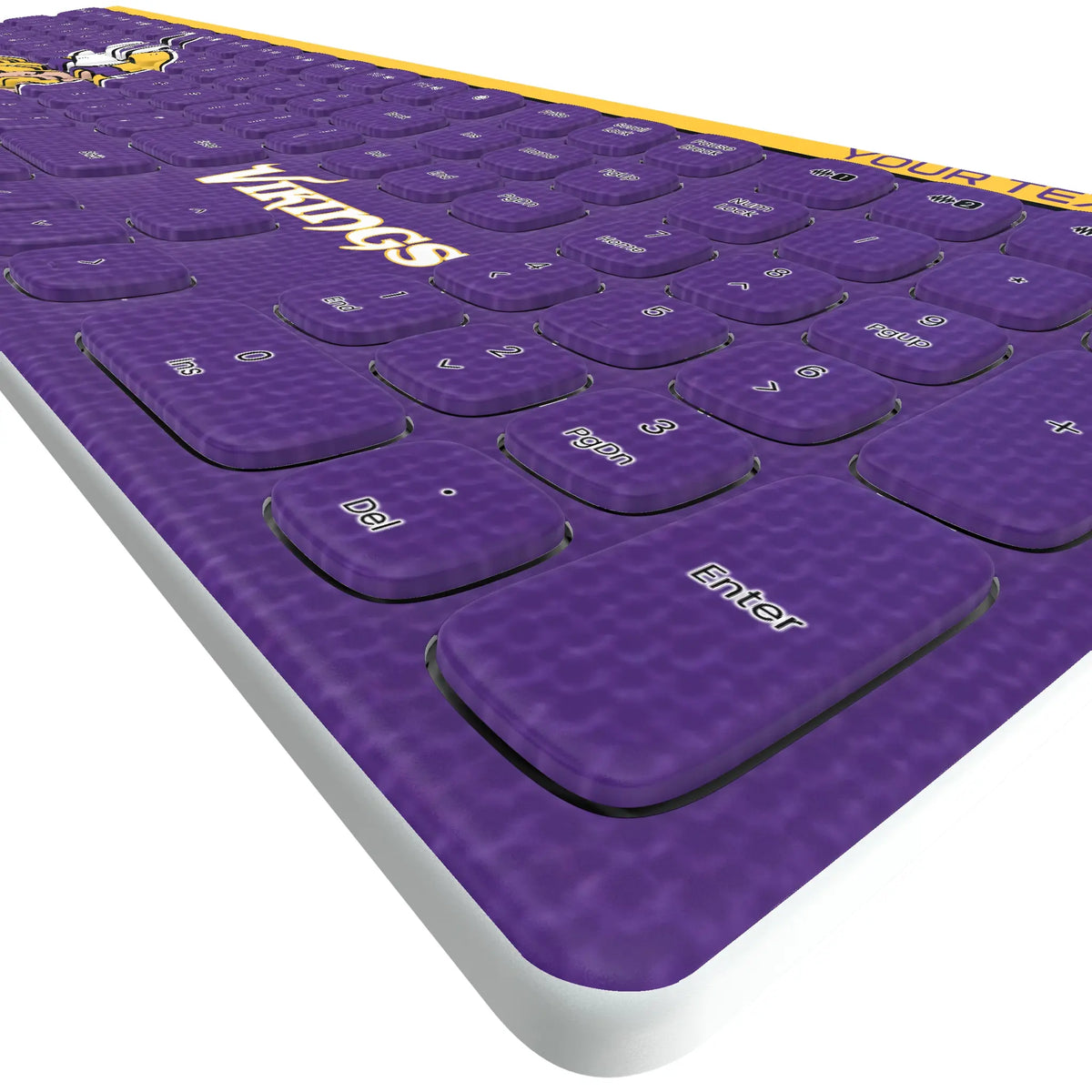 Minnesota Vikings Personalized Endzone Solid KKB605 Curved Wireless Keyboard - Detail
