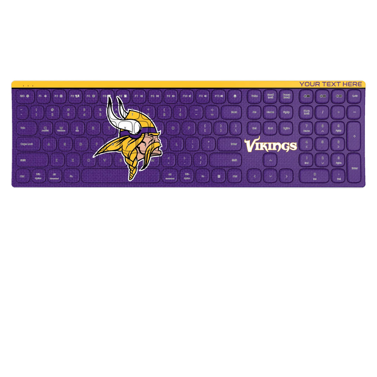 Minnesota Vikings Personalized Endzone Solid KKB605 Curved Wireless Keyboard
