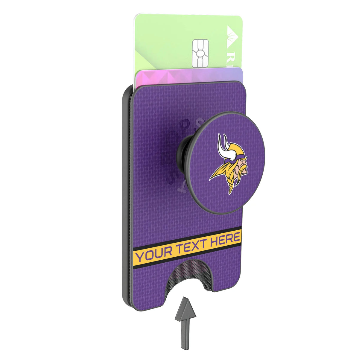 Minnesota Vikings Personalized Endzone Solid Popsockets Wallet Magnetic - Detail