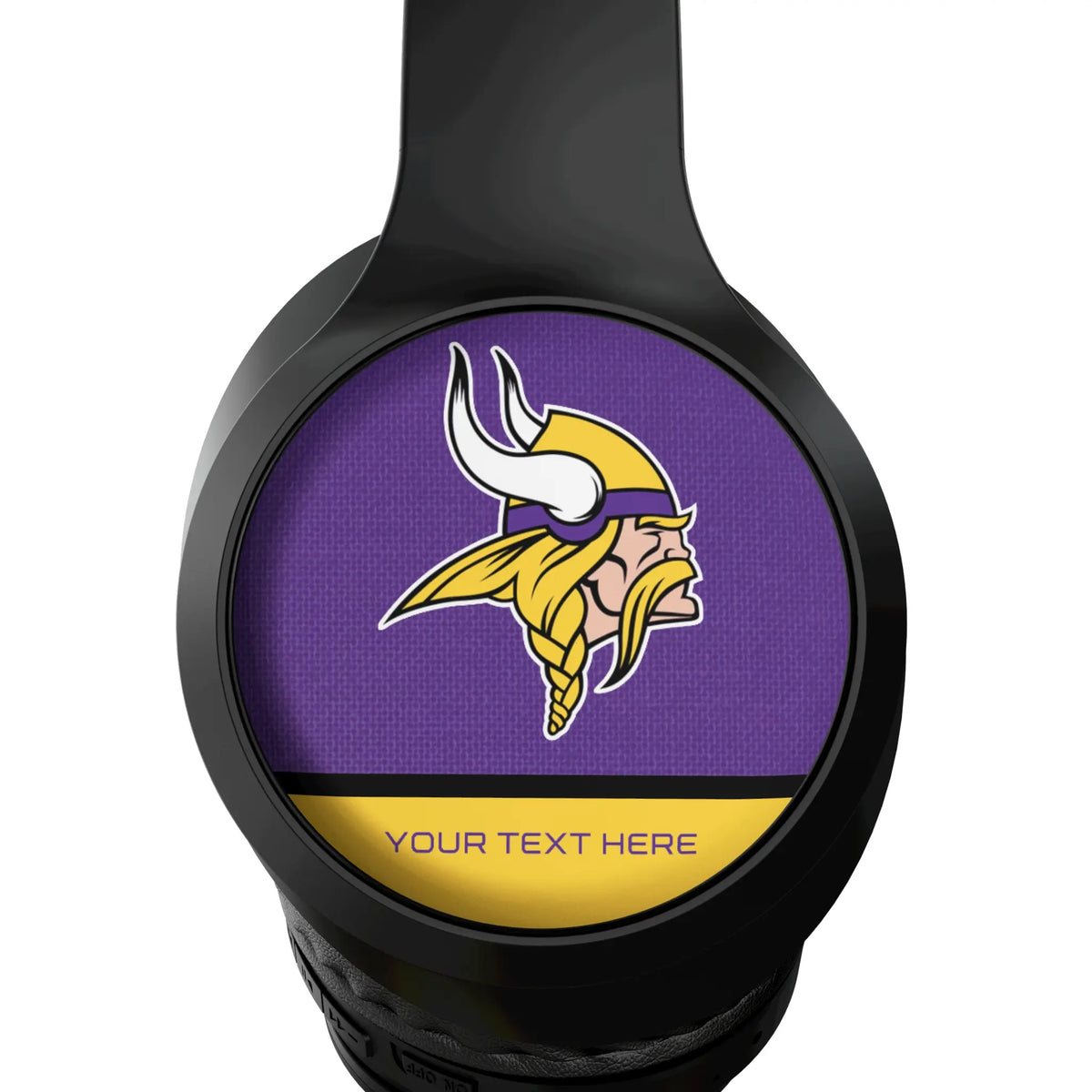 Minnesota Vikings Personalized Endzone Solid Wireless Over-Ear Headphones With Case - Detail