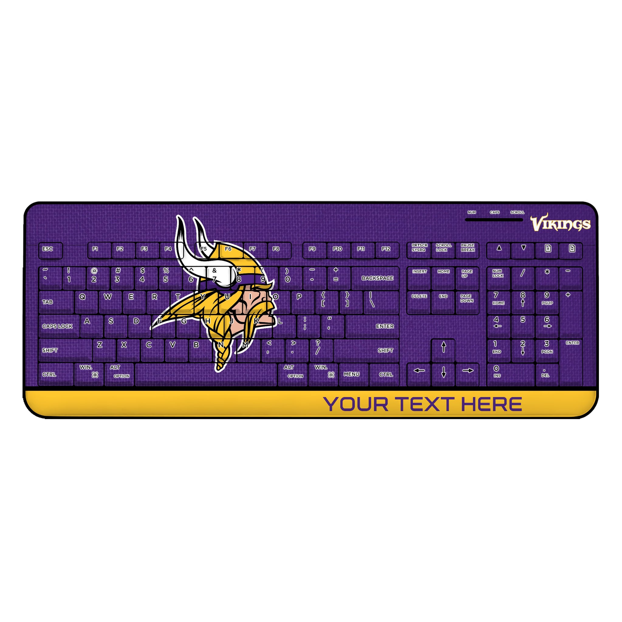 Minnesota Vikings Personalized Endzone Solid Wireless USB Keyboard
