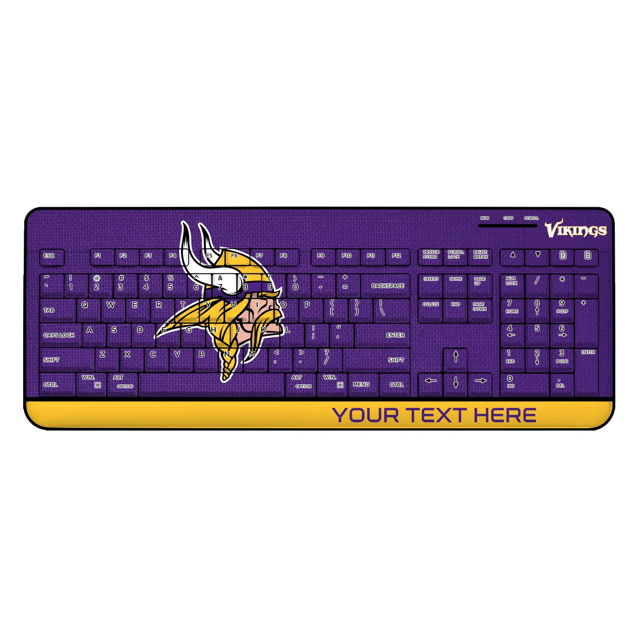 Minnesota Vikings Personalized Endzone Solid Wireless USB Keyboard