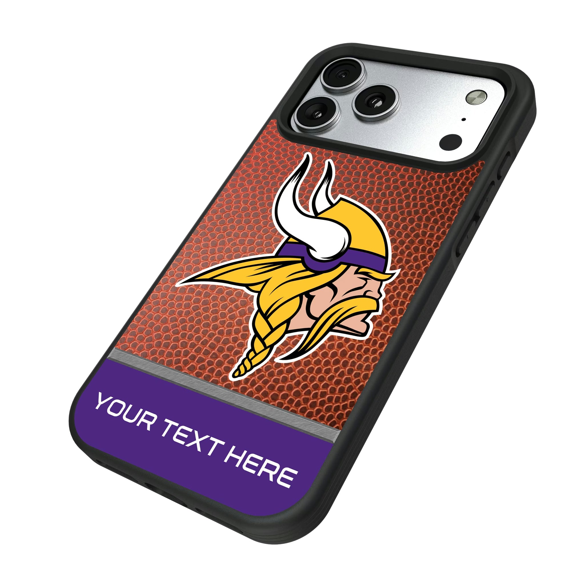 Minnesota Vikings Personalized Football iPhone Bump Phone Case for Apple iPhone - Isometric View#Device_iPhone 17 Pro Max