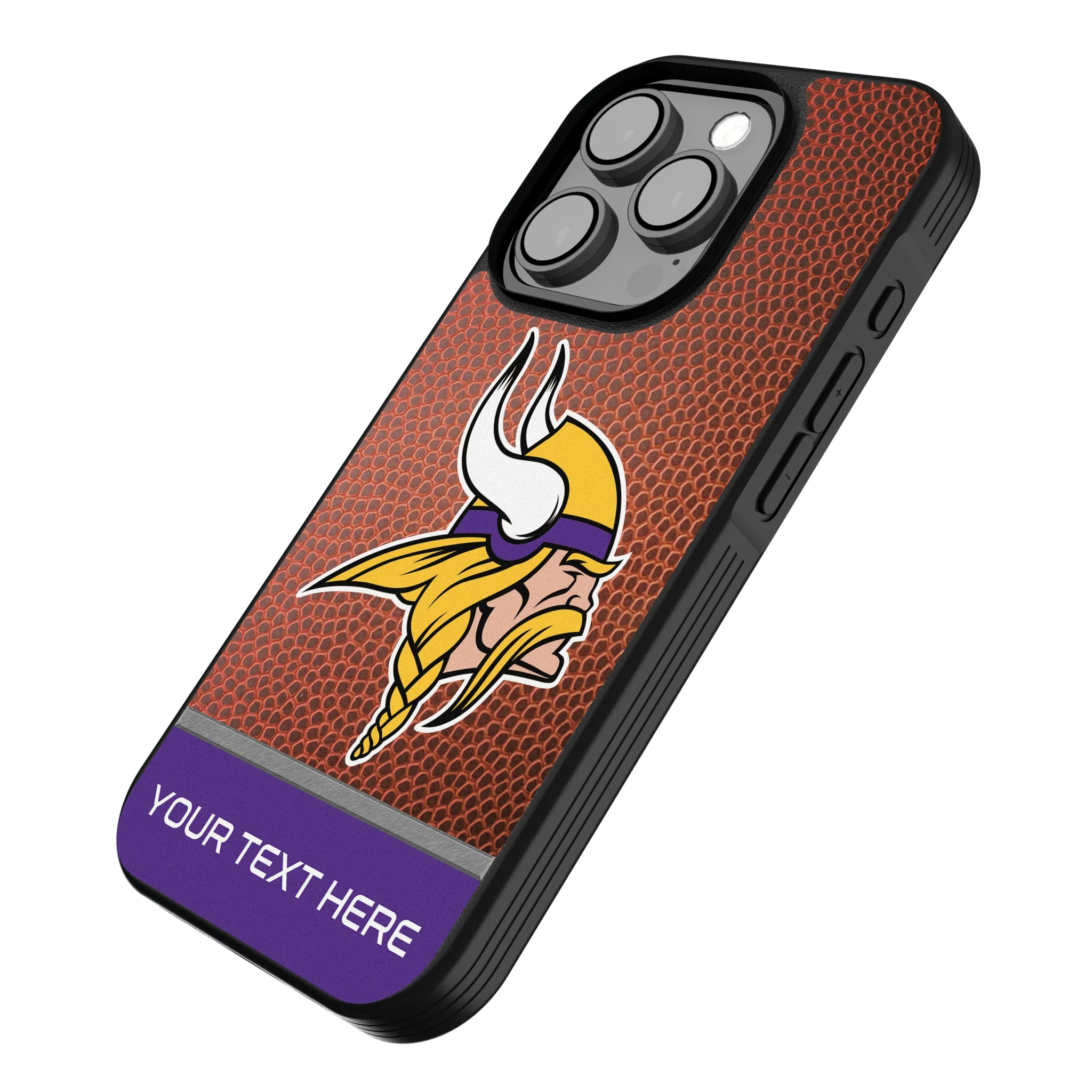 Minnesota Vikings Personalized Football iPhone Bump Phone Case for Apple iPhone - Isometric View