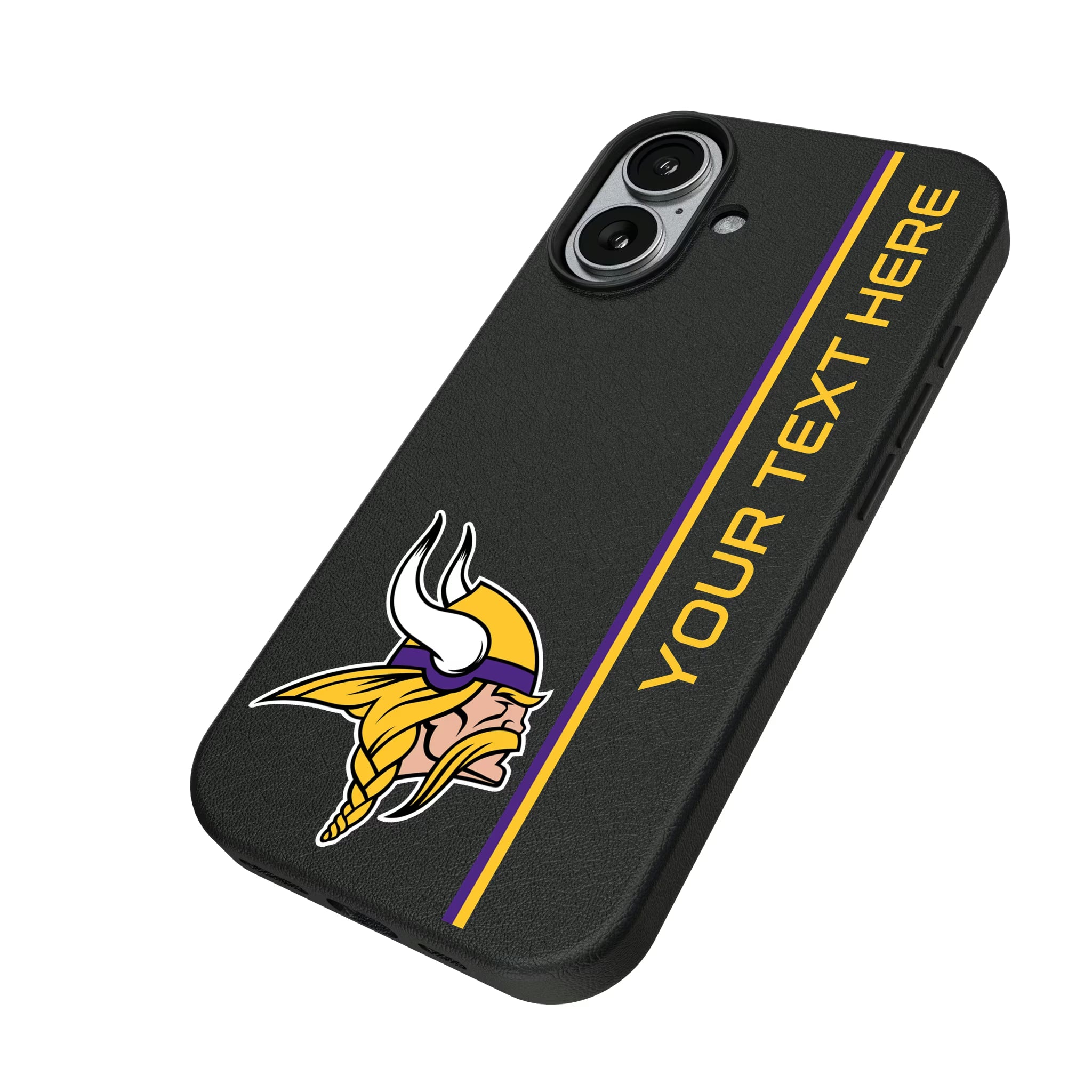 Minnesota Vikings Personalized Sidebard iPhone MagSafe Compatible Phone Case for Apple iPhone - Isometric View#Device_iPhone 17