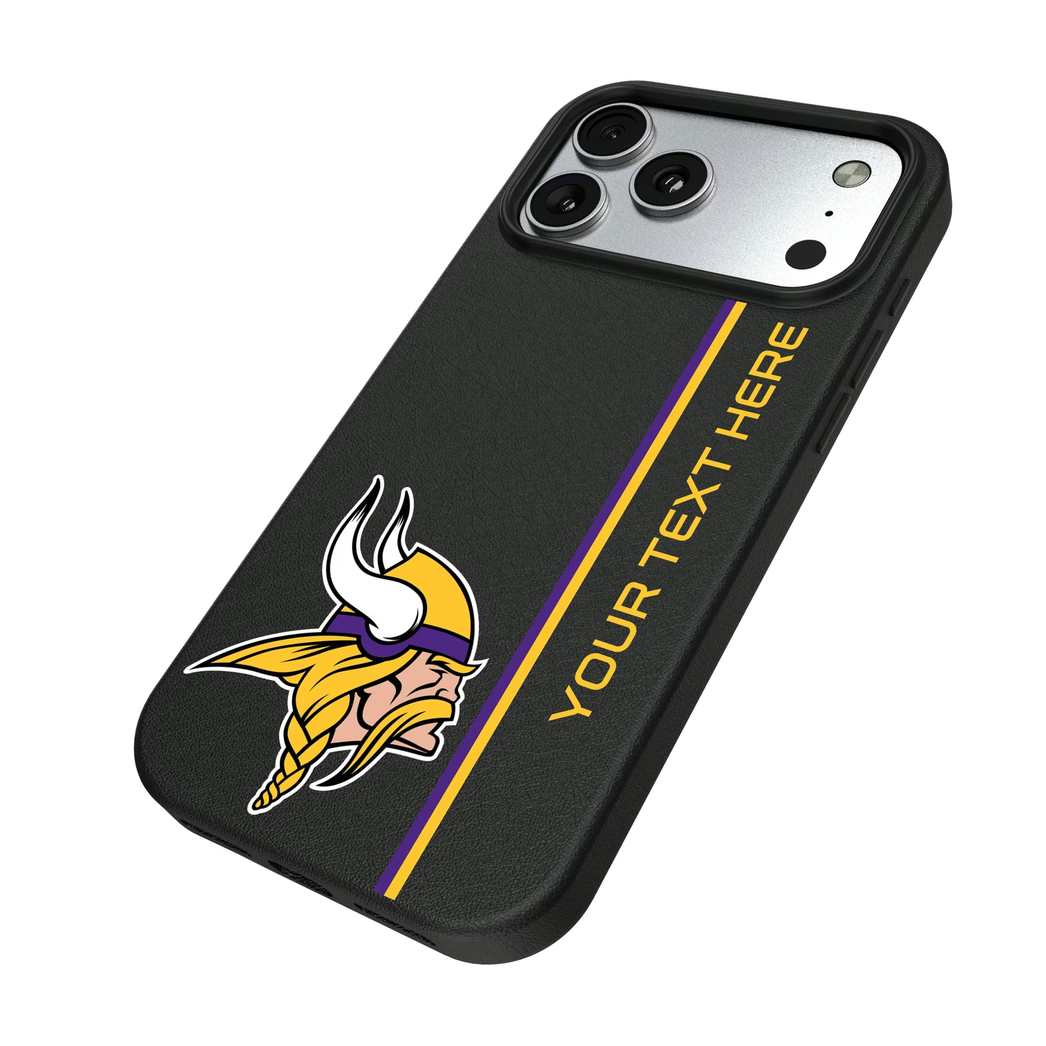 Minnesota Vikings Personalized Sidebard iPhone MagSafe Compatible Phone Case for Apple iPhone - Isometric View#Device_iPhone 17 Pro Max