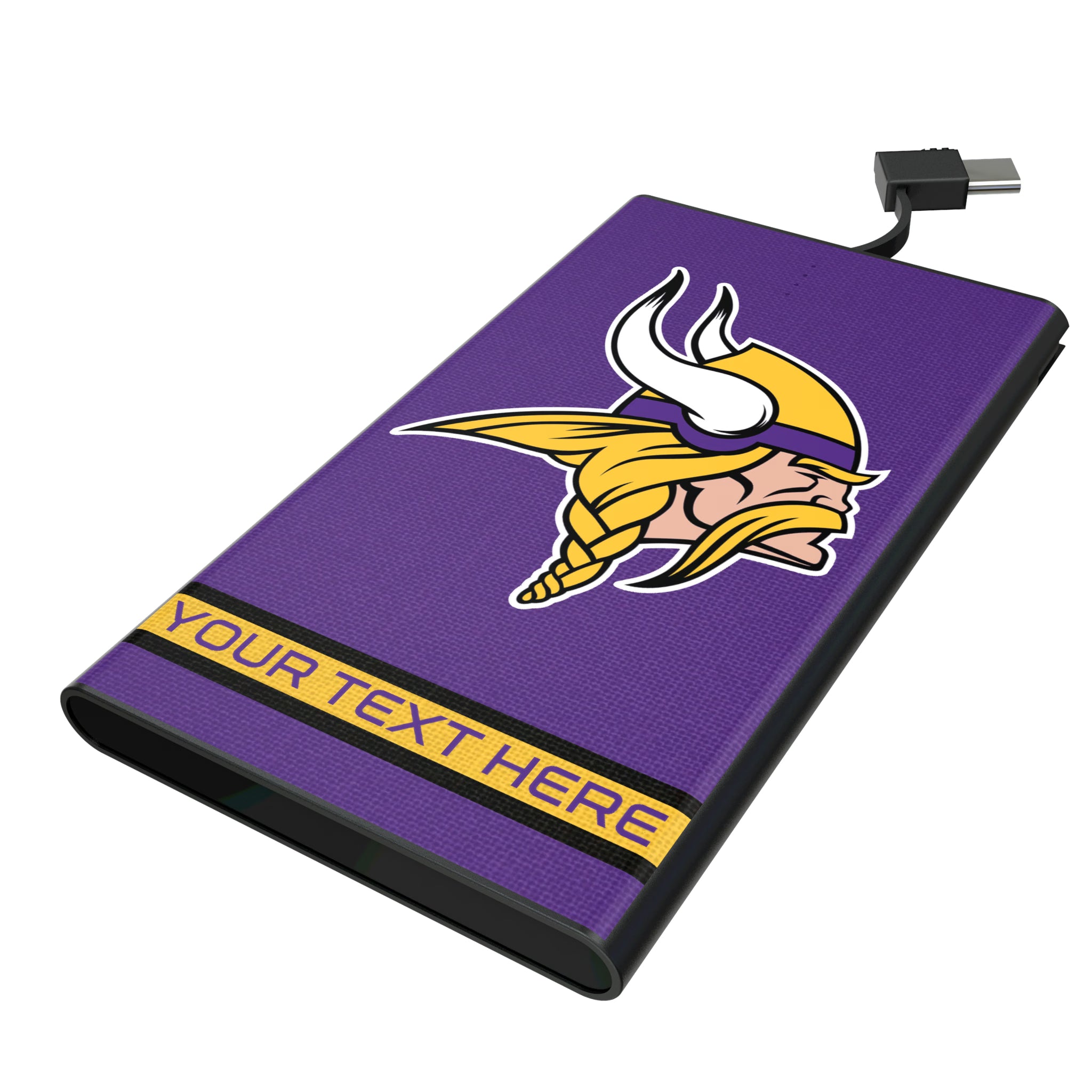 Minnesota Vikings Personalized Stripe 5000mAh Flat Powerbank