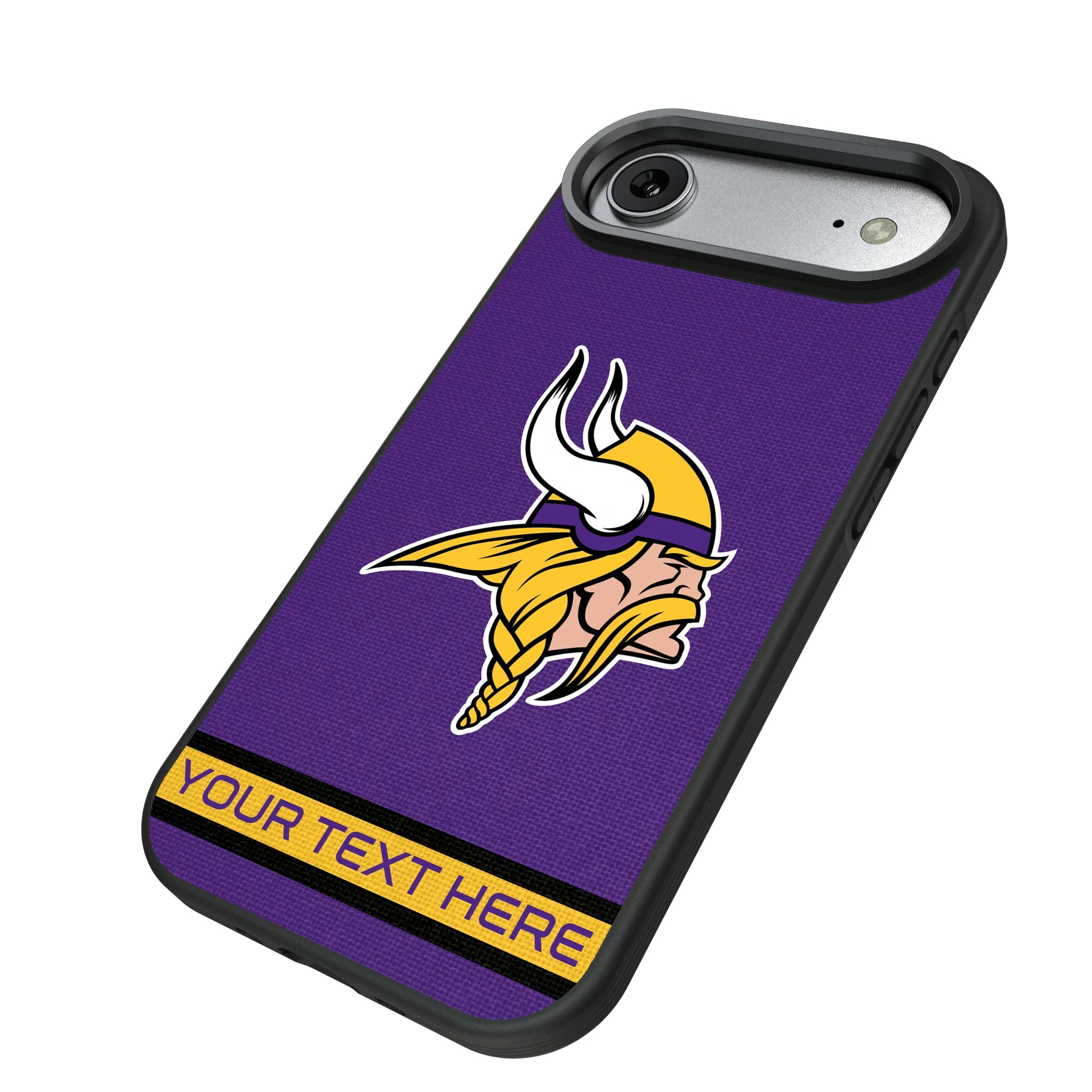 Minnesota Vikings Personalized Stripe iPhone Bump Phone Case for Apple iPhone - Isometric View#Device_iPhone Air