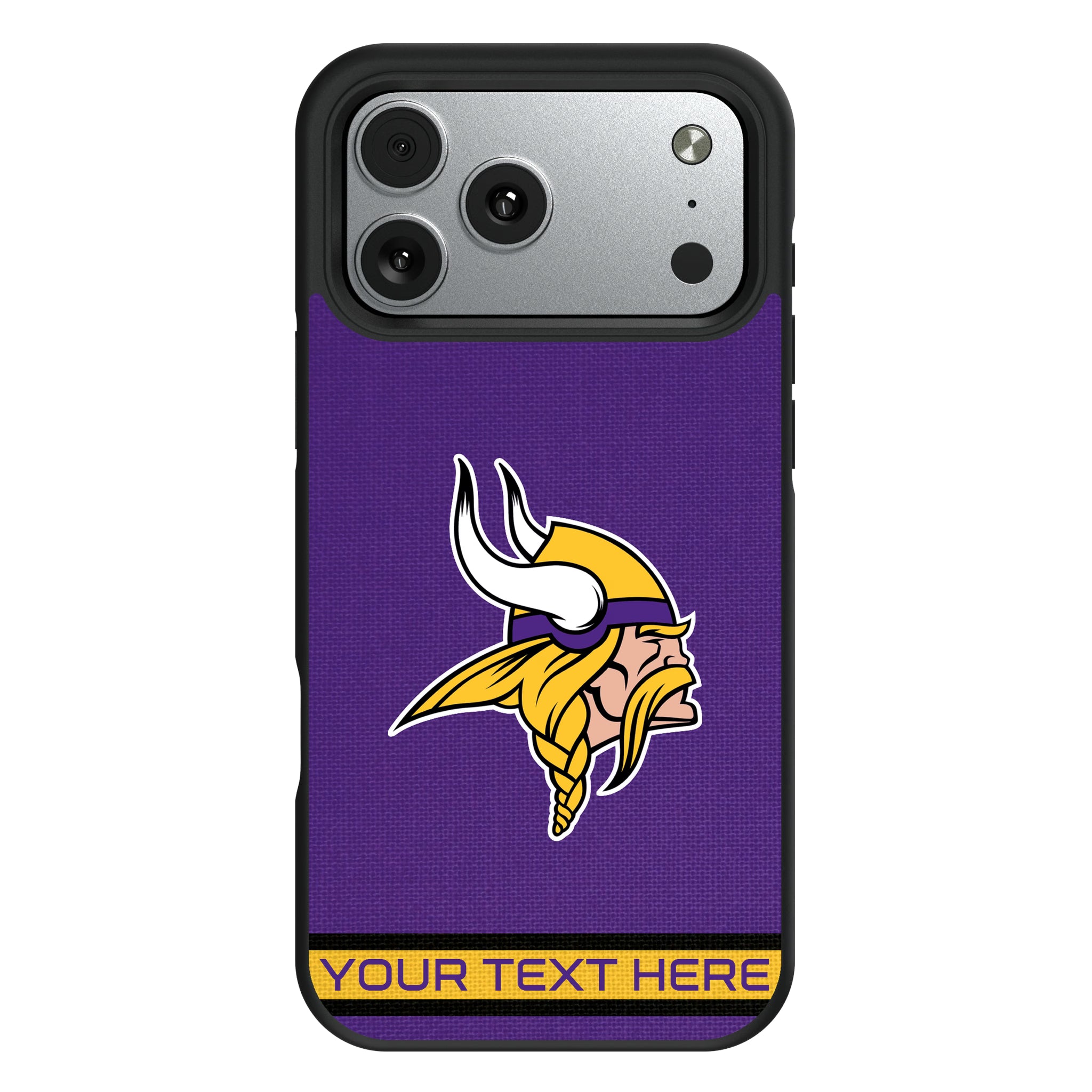 Minnesota Vikings Personalized Stripe iPhone Bump Phone Case for Apple iPhone#Device_iPhone 17 Pro Max