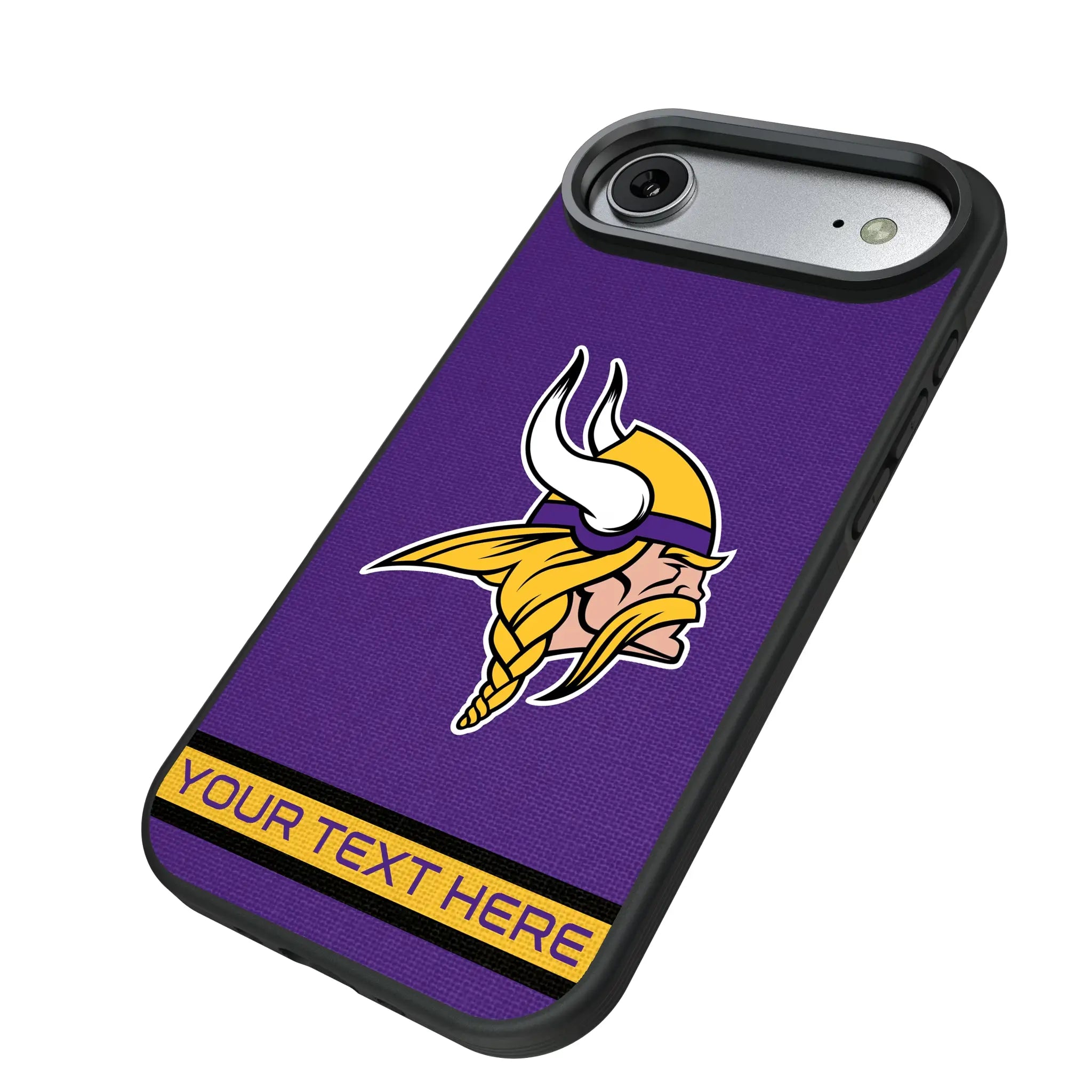 Minnesota Vikings Personalized Stripe iPhone Bump Phone Case for Apple iPhone - Isometric View#Device_iPhone Air