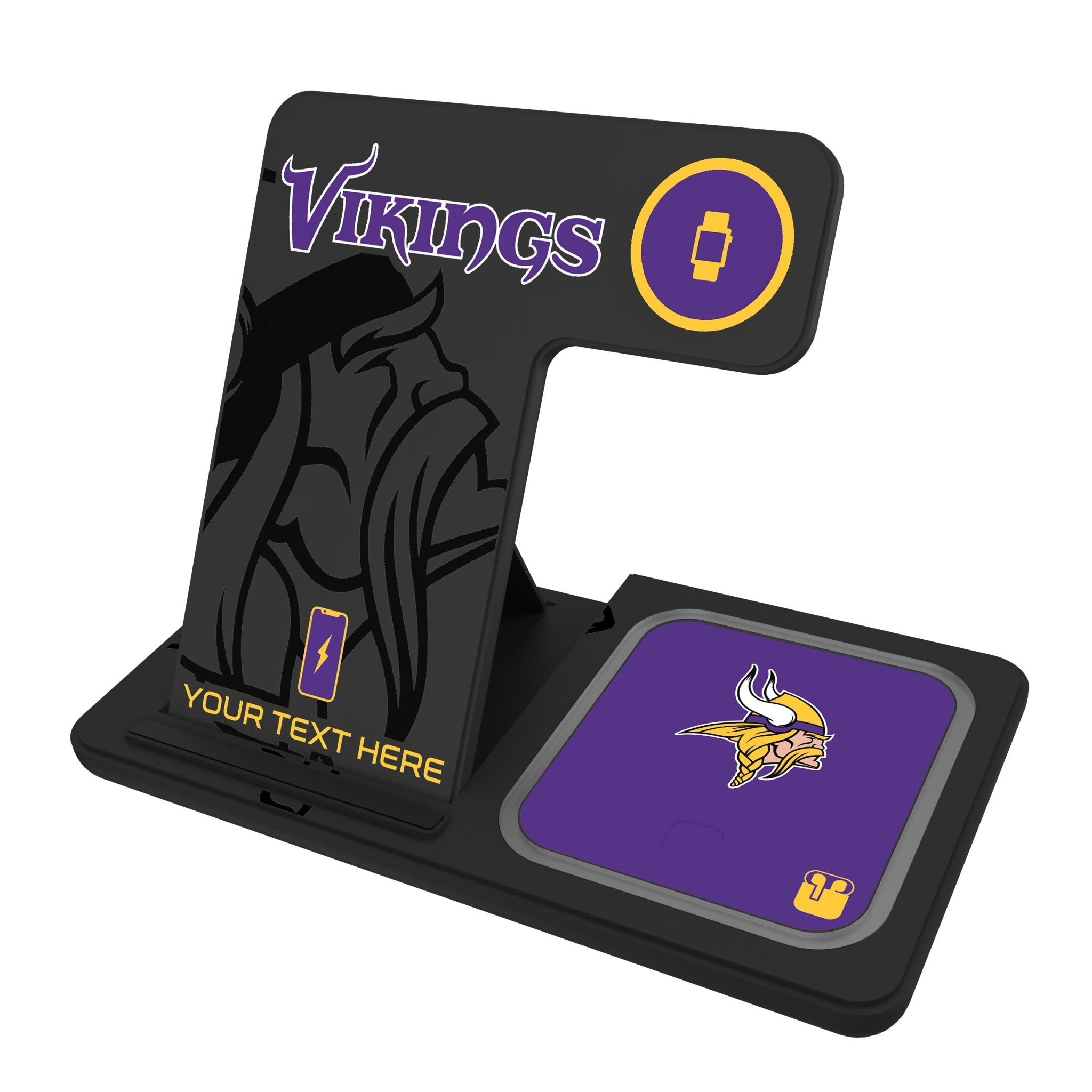 Minnesota Vikings Personalized Tilt 3 in 1 Charging Station