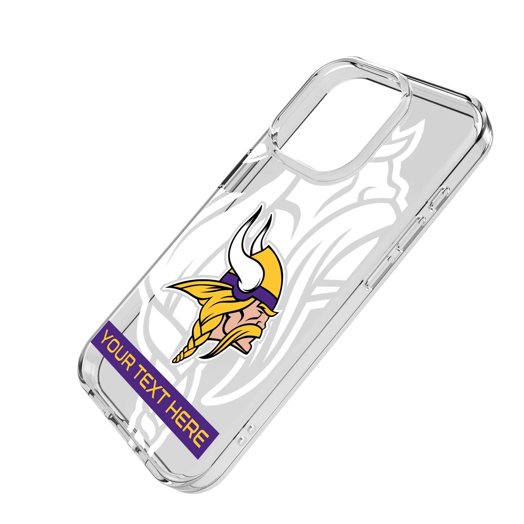 Minnesota Vikings Personalized Tilt iPhone Clear Phone Case for Apple iPhone - Isometric View