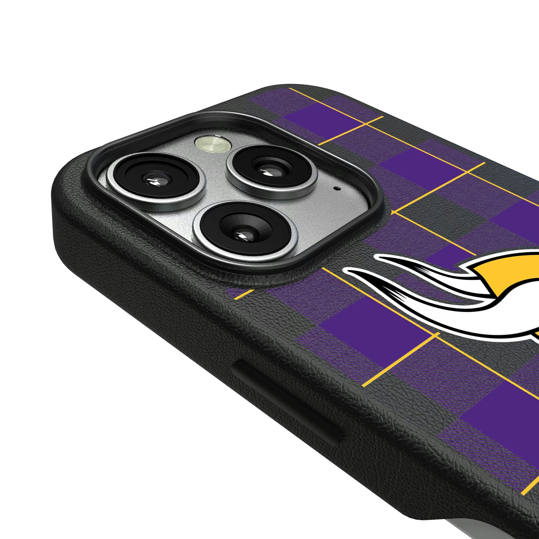 Minnesota Vikings Plaid iPhone MagSafe Compatible Phone Case for Apple iPhone - Detail