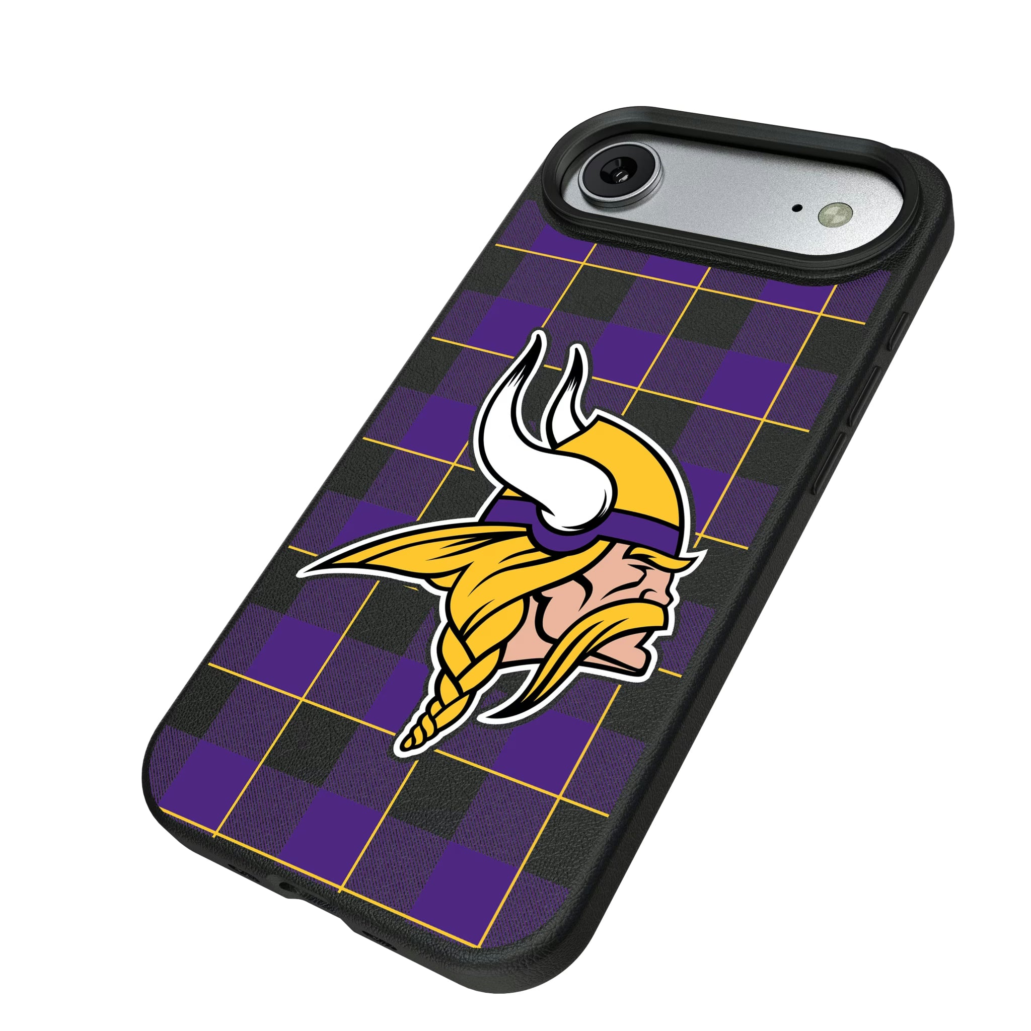 Minnesota Vikings Plaid iPhone MagSafe Compatible Phone Case for Apple iPhone - Isometric View#Device_iPhone Air