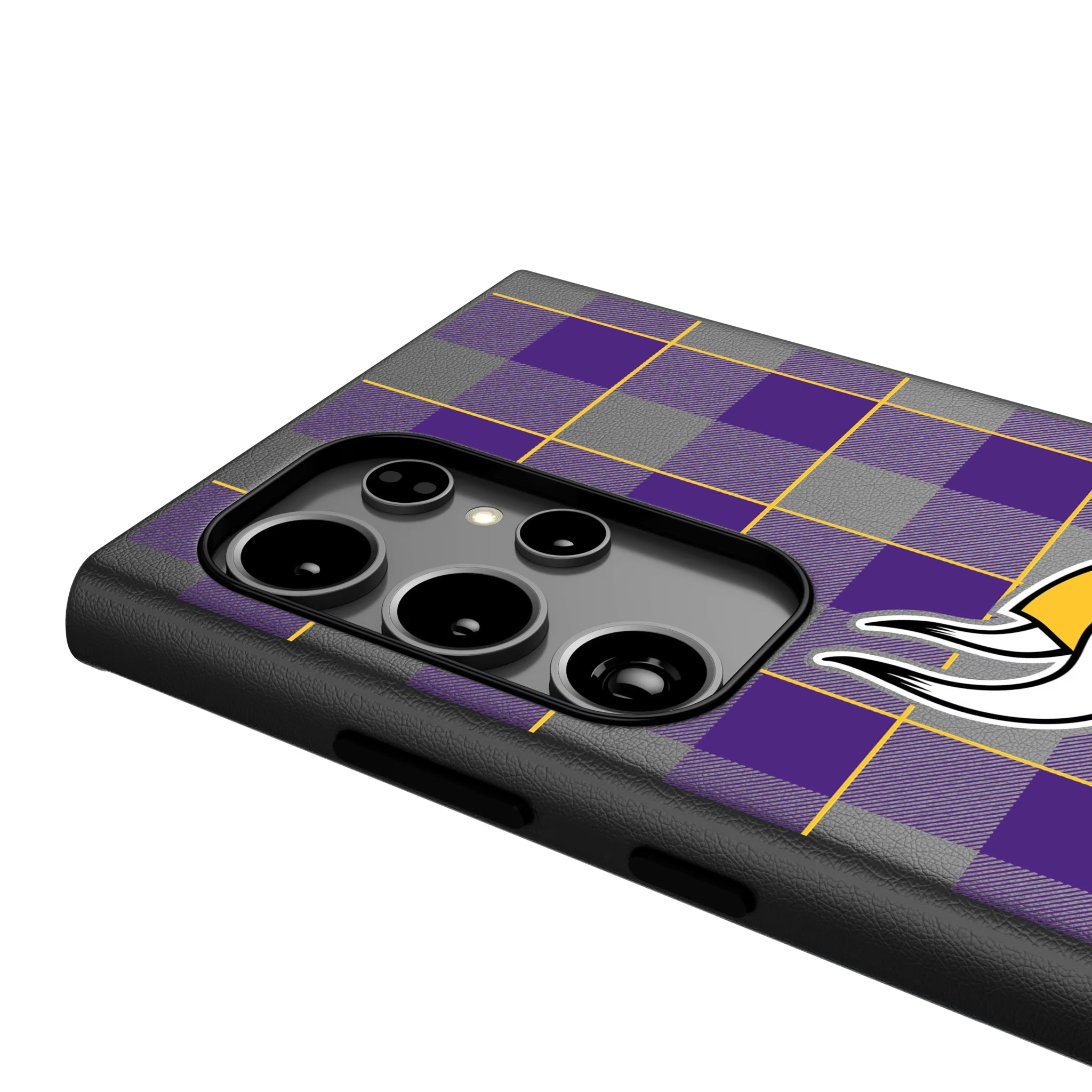 Minnesota Vikings Plaid Galaxy MagSafe Compatible Phone Case for Samsung Galaxy - Detail