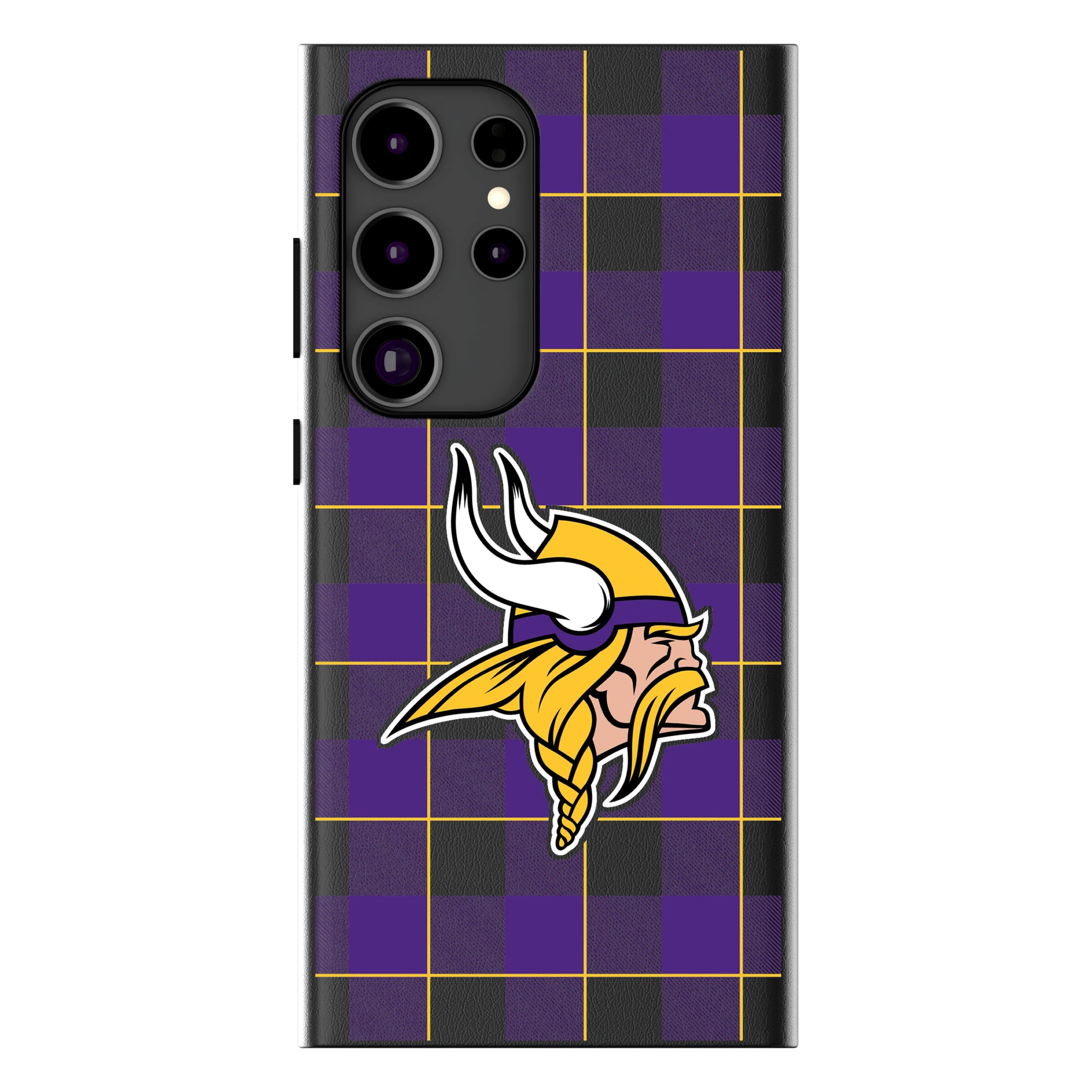 Minnesota Vikings Plaid Galaxy MagSafe Compatible Phone Case for Samsung Galaxy