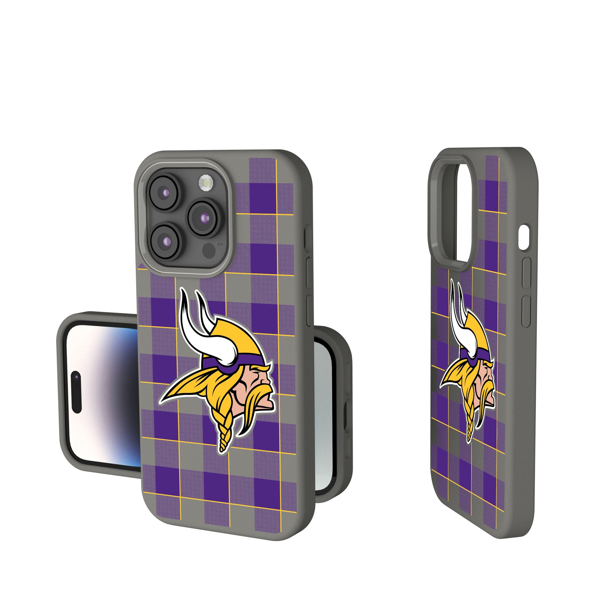 Minnesota Vikings Plaid iPhone Soft Touch Phone Case for Apple iPhone