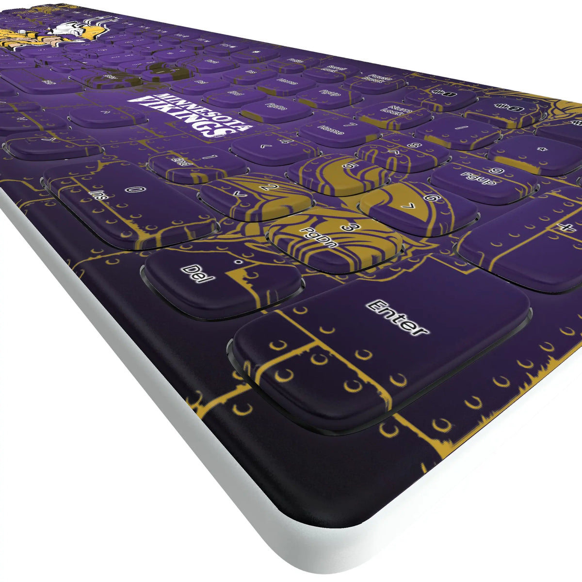 Minnesota Vikings Rivet KKB605 Curved Wireless Keyboard - Detail