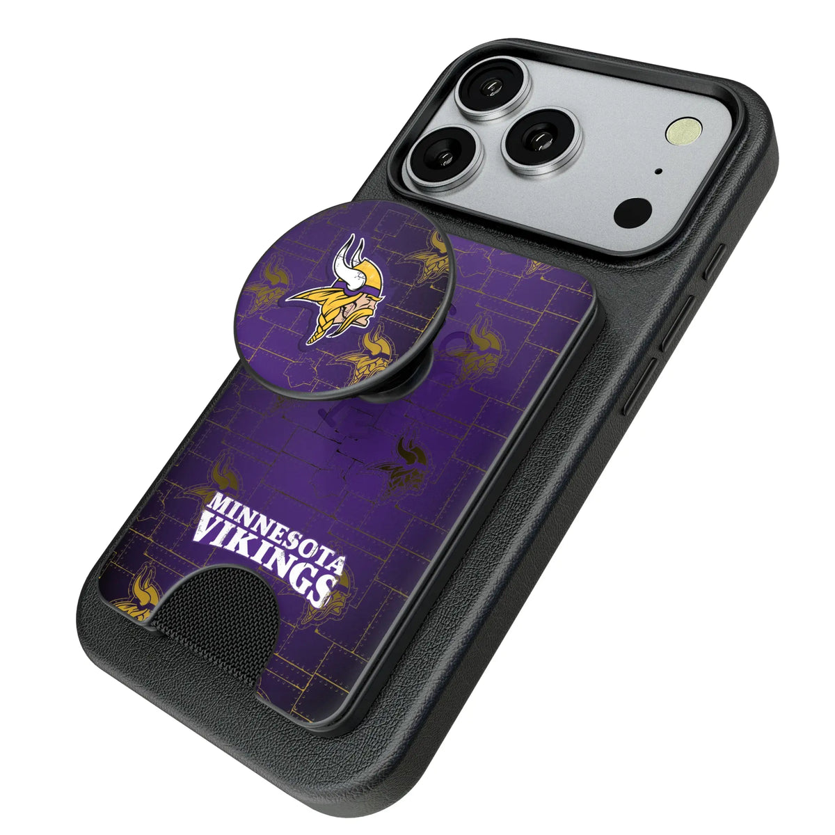 Minnesota Vikings Rivet Popsockets Wallet Magnetic - Isometric View