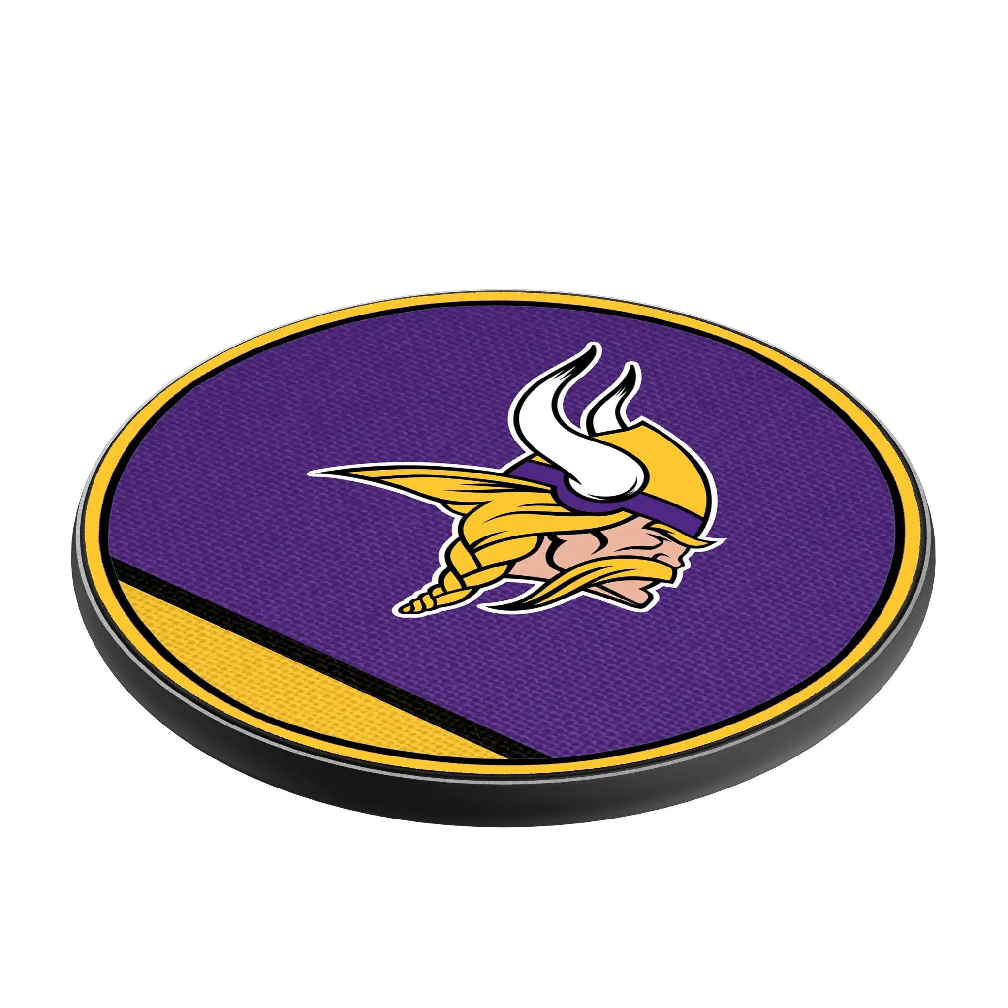 Minnesota Vikings Stripe 15-Watt Wireless Charger - Isometric View