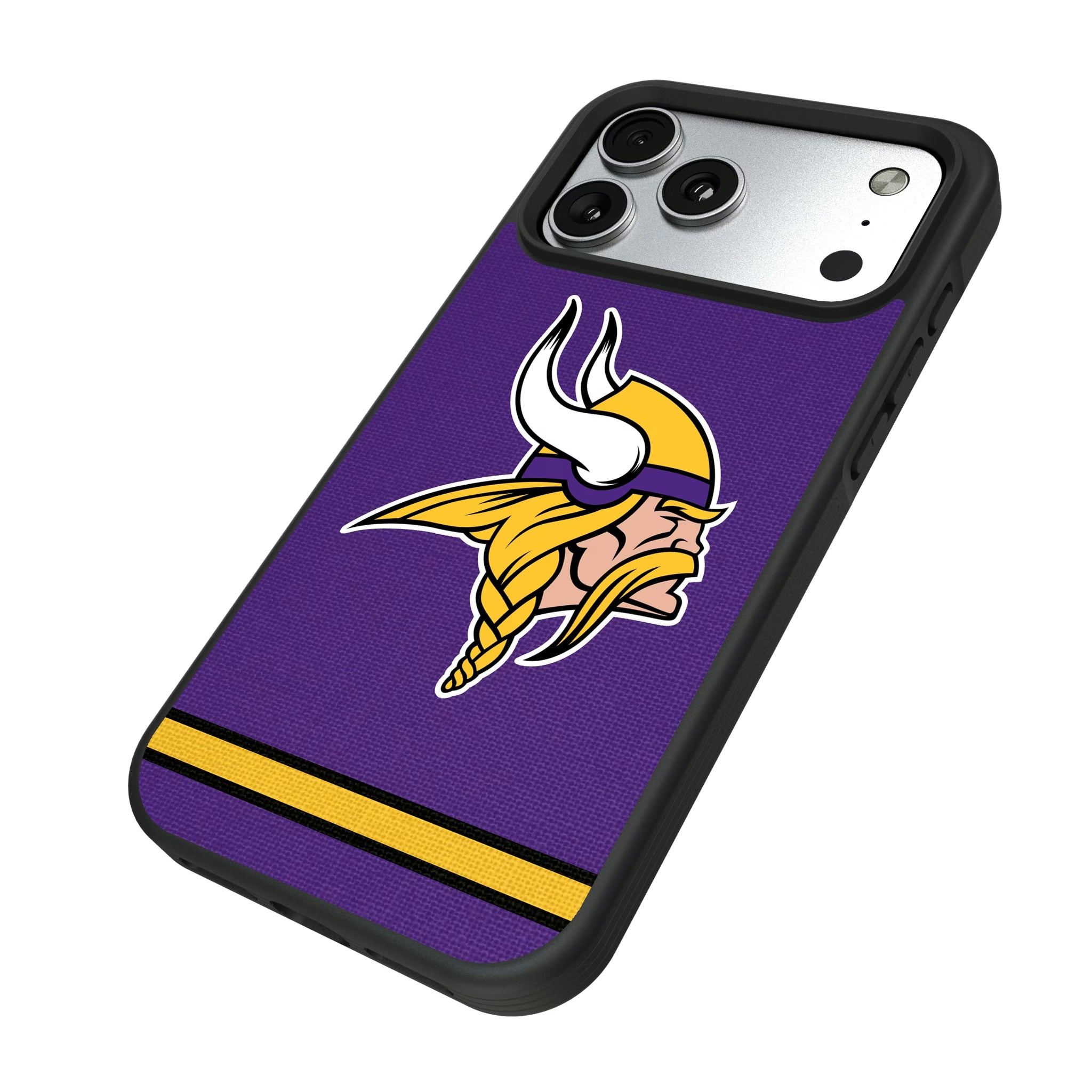 Minnesota Vikings Stripe iPhone Bump Phone Case for Apple iPhone - Isometric View#Device_iPhone 17 Pro Max