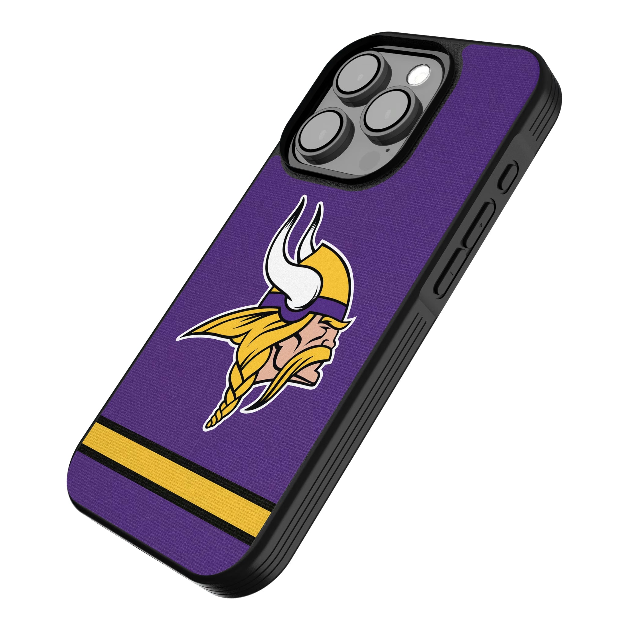 Minnesota Vikings Stripe iPhone Bump Phone Case for Apple iPhone - Isometric View