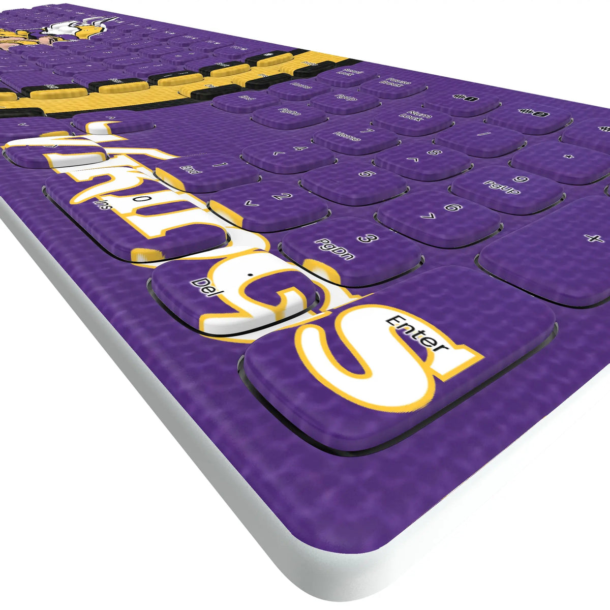 Minnesota Vikings Stripe KKB605 Curved Wireless Keyboard - Detail
