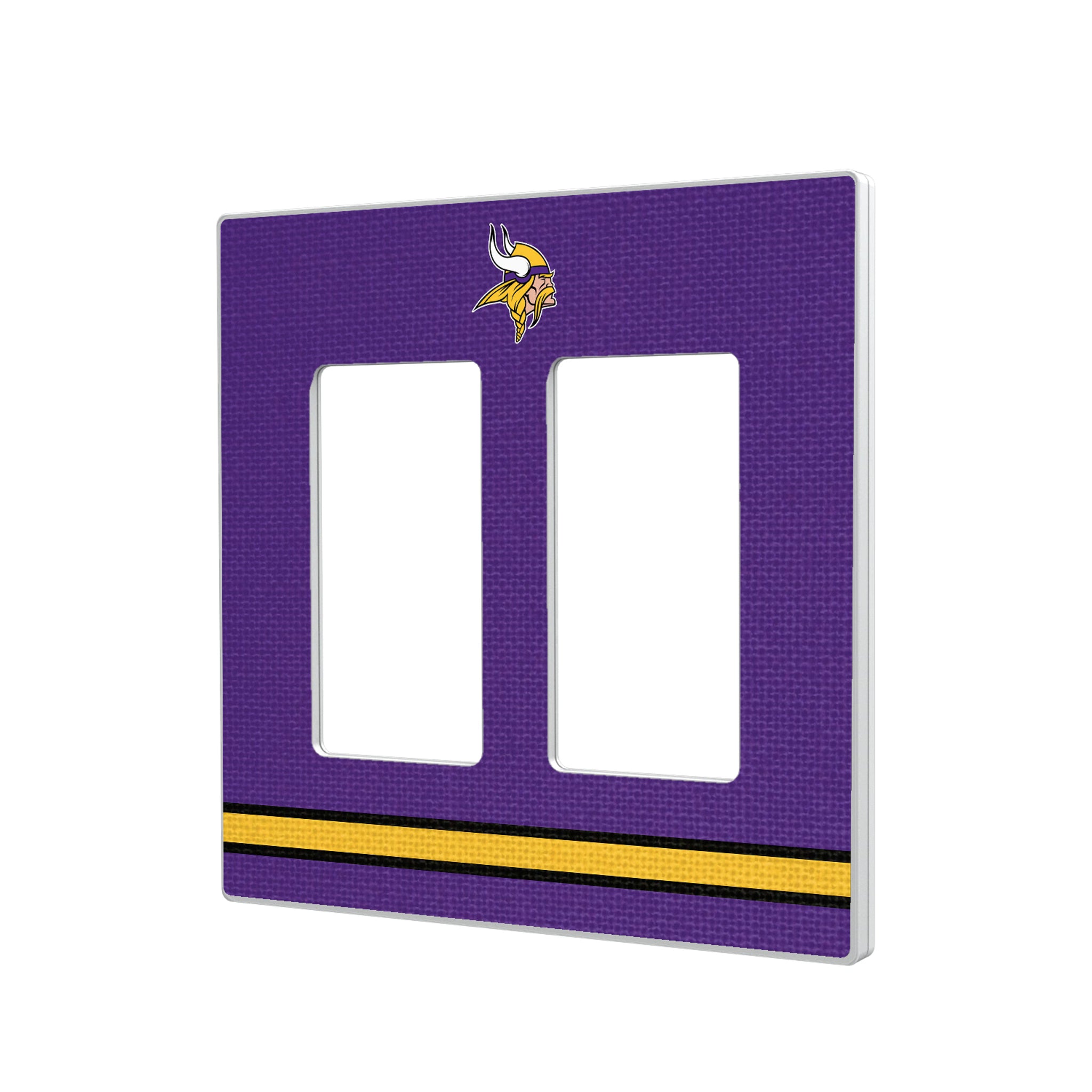 Minnesota Vikings Stripe Hidden-Screw Light Switch Plate#Style_Double Rocker