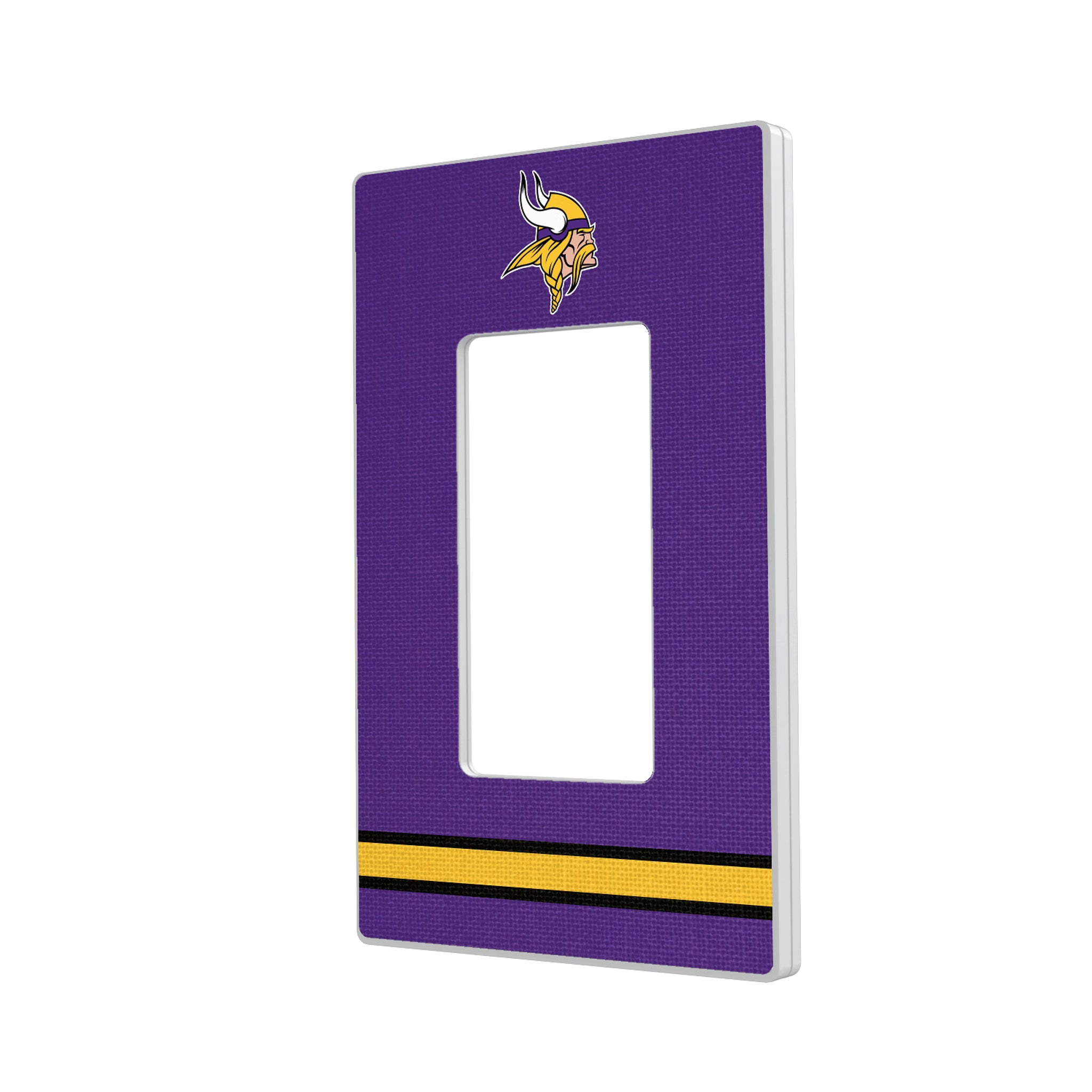 Minnesota Vikings Stripe Hidden-Screw Light Switch Plate#Style_Single Rocker