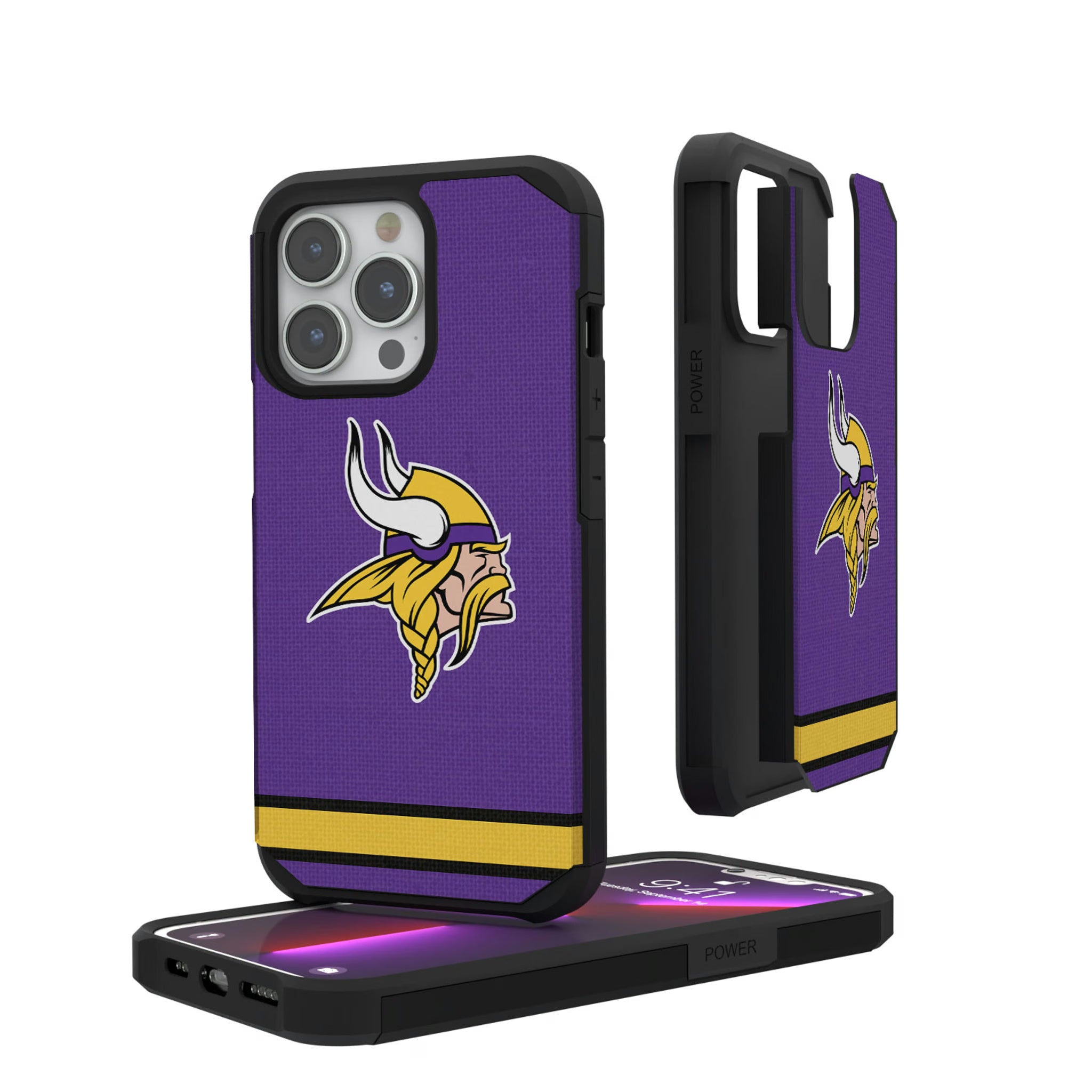 Minnesota Vikings Stripe iPhone Rugged Phone Case for Apple iPhone