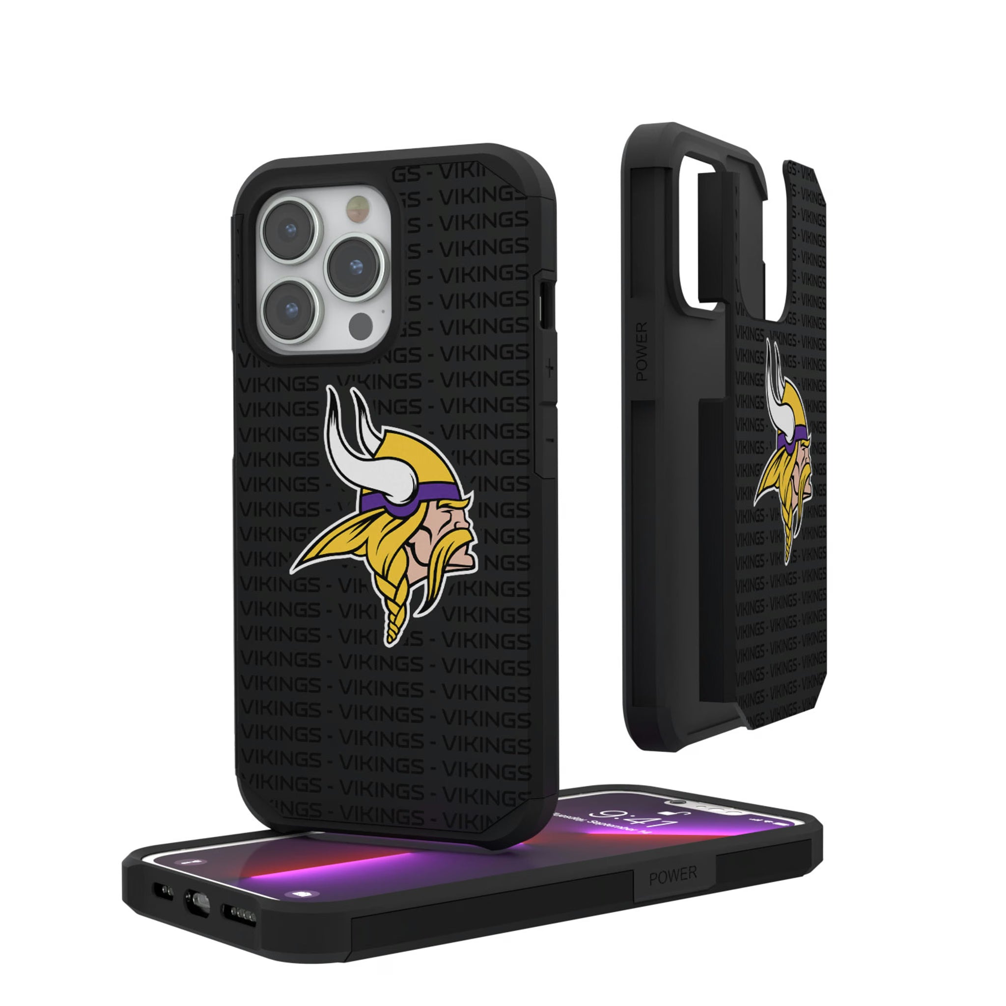 Minnesota Vikings Text Backdrop iPhone Rugged Phone Case for Apple iPhone