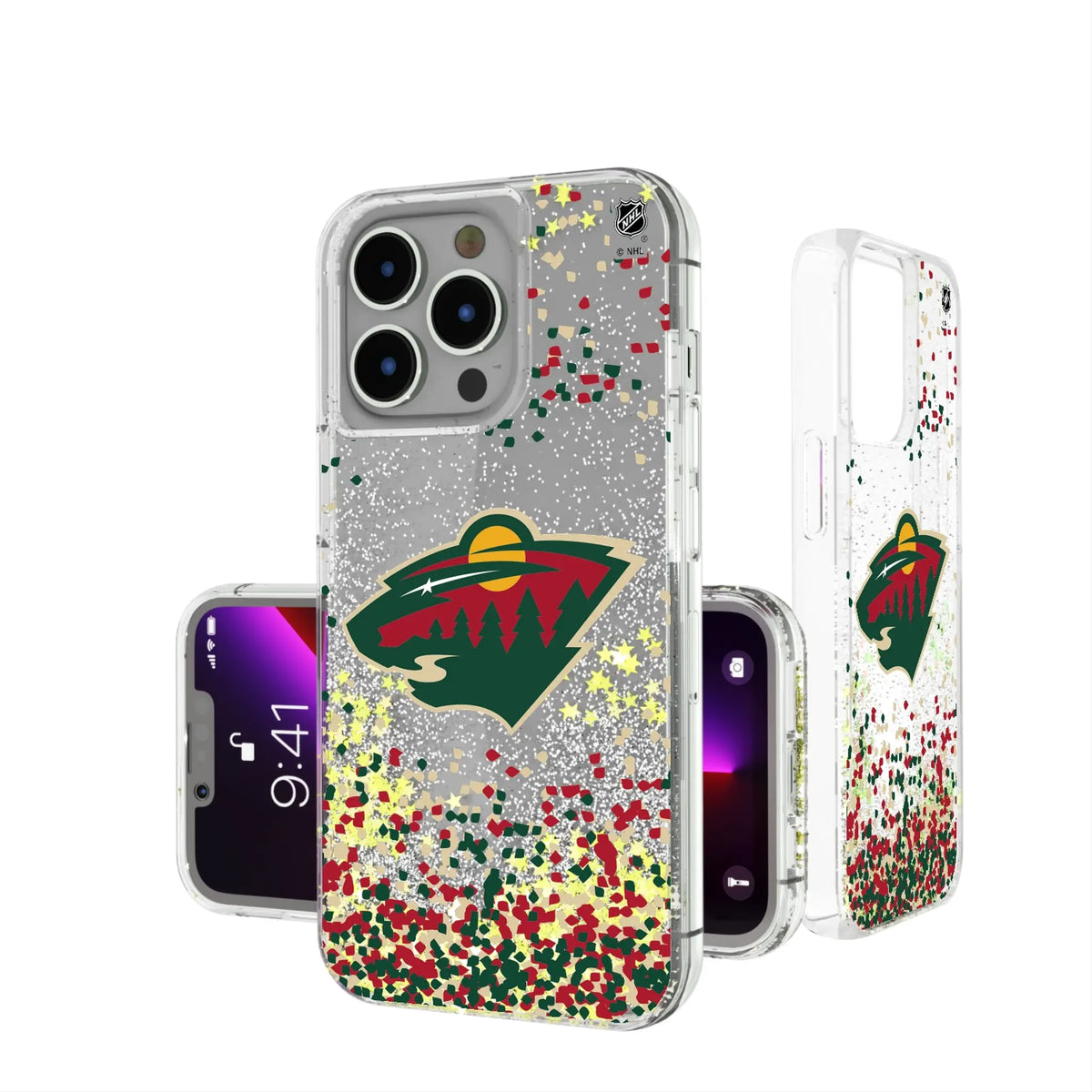Minnesota Wild Confetti iPhone Glitter Phone Case for Apple iPhone#Device_iPhone 13 Pro