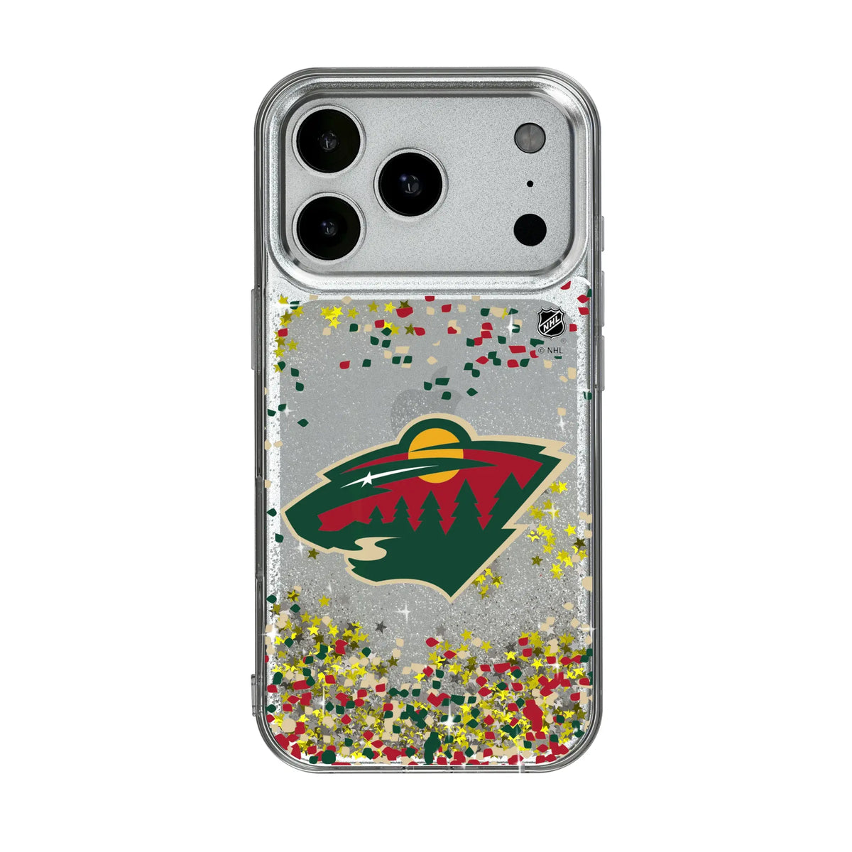 Minnesota Wild Confetti iPhone Glitter Phone Case for Apple iPhone#Device_iPhone 17 Pro