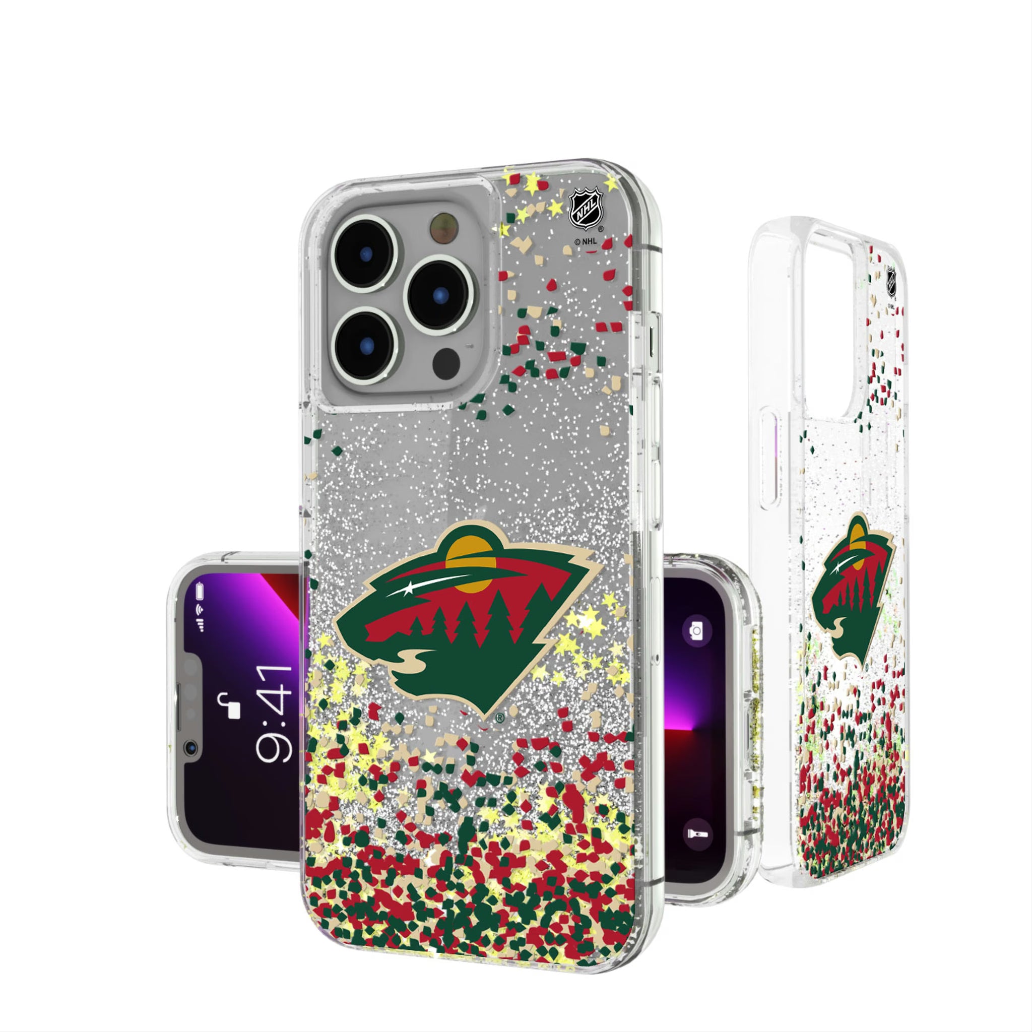 Minnesota Wild Confetti iPhone Glitter Phone Case for Apple iPhone