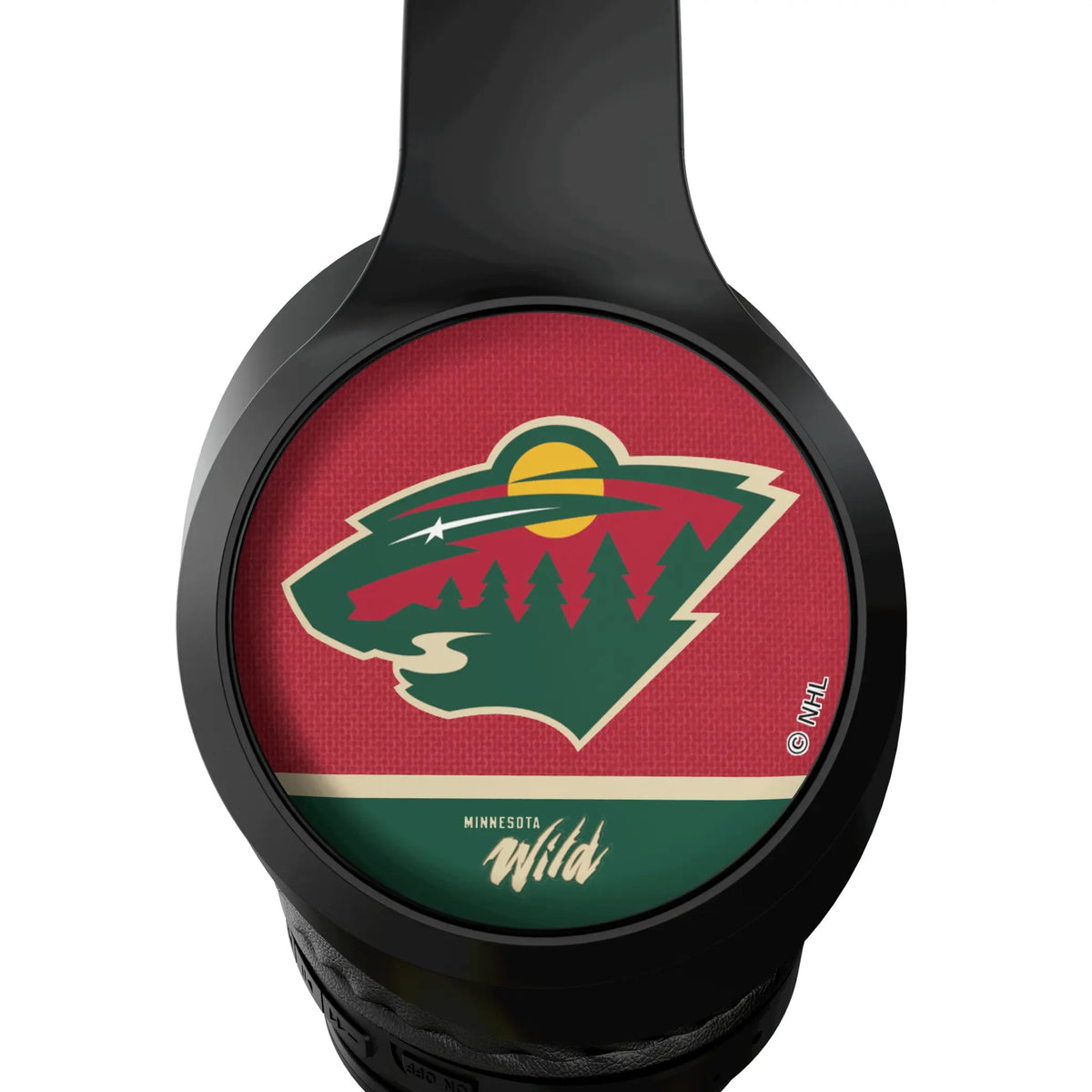 Minnesota Wild Endzone Solid Wireless Over-Ear Headphones With Case - Detail