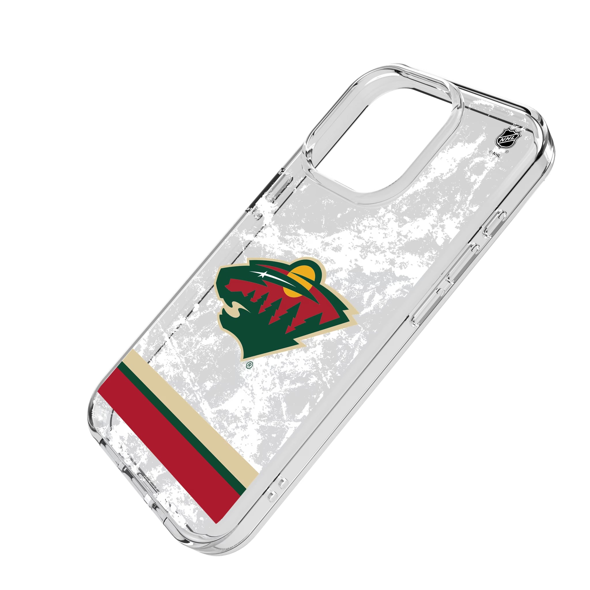 Minnesota Wild Ice Stripe iPhone Clear Phone Case for Apple iPhone - Isometric View