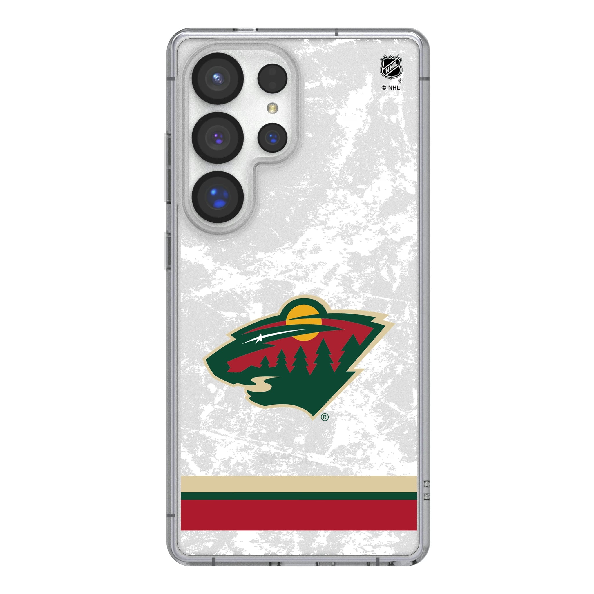 Minnesota Wild Ice Stripe Galaxy Clear Phone Case for Samsung Galaxy
