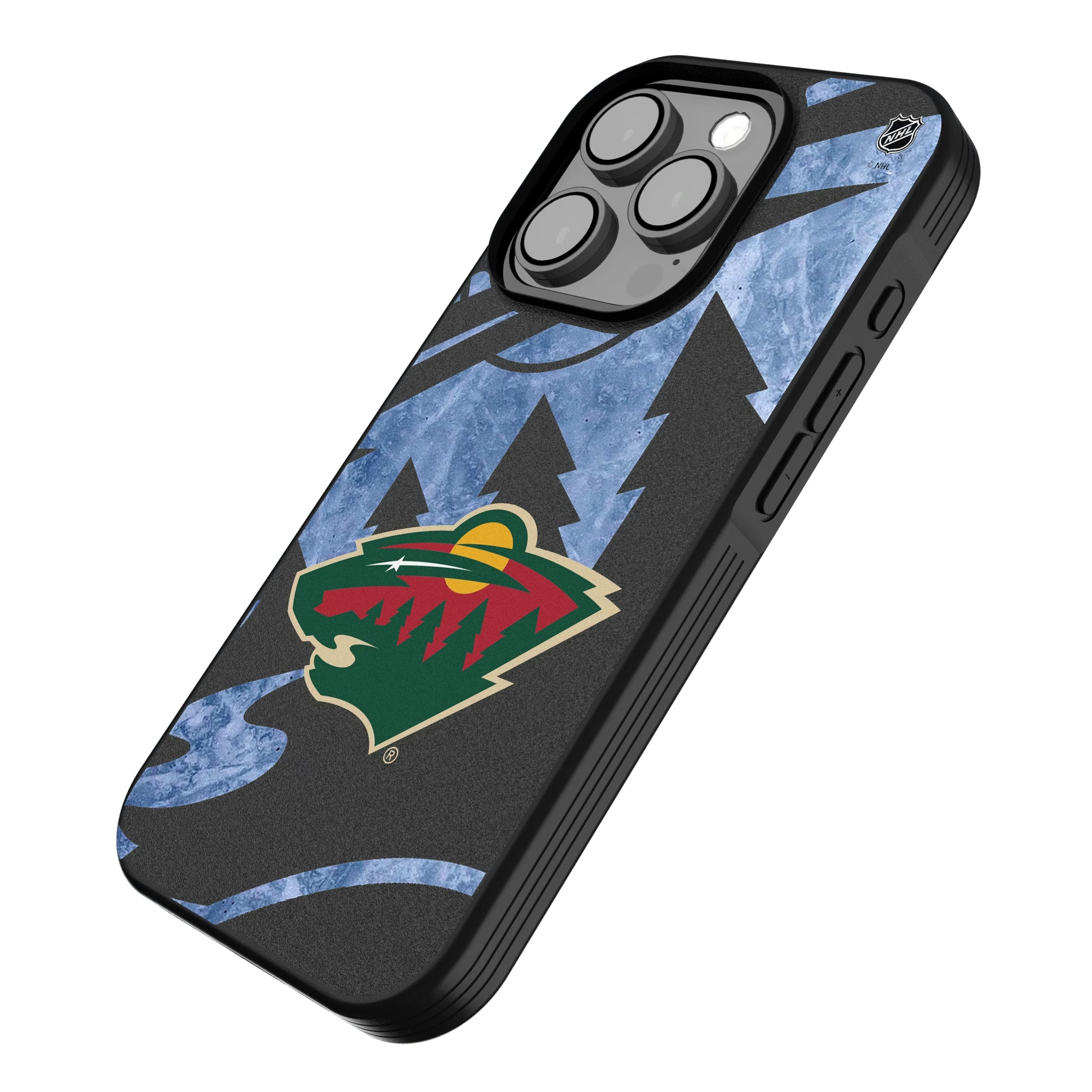 Minnesota Wild Ice Tilt iPhone Bump Phone Case for Apple iPhone - Isometric View