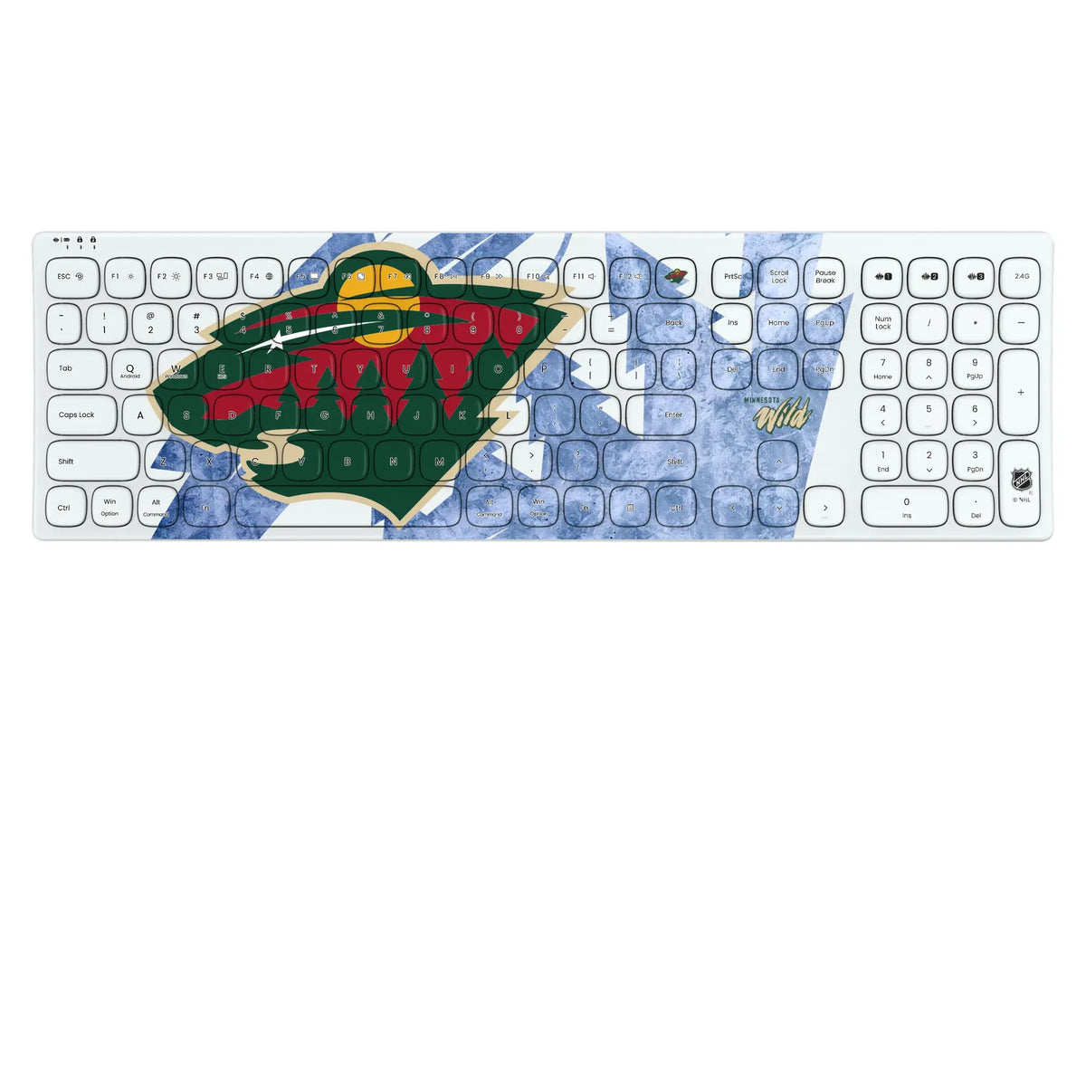 Minnesota Wild Ice Tilt KKB605 Curved Wireless Keyboard