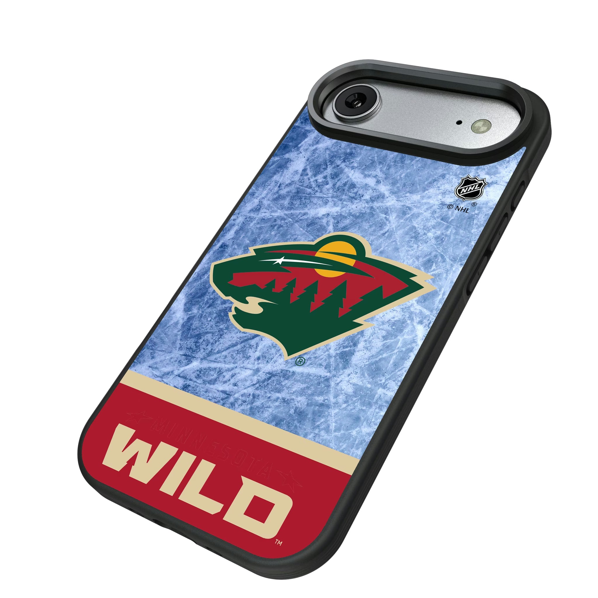 Minnesota Wild Ice Wordmark iPhone Bump Phone Case for Apple iPhone - Isometric View#Device_iPhone Air