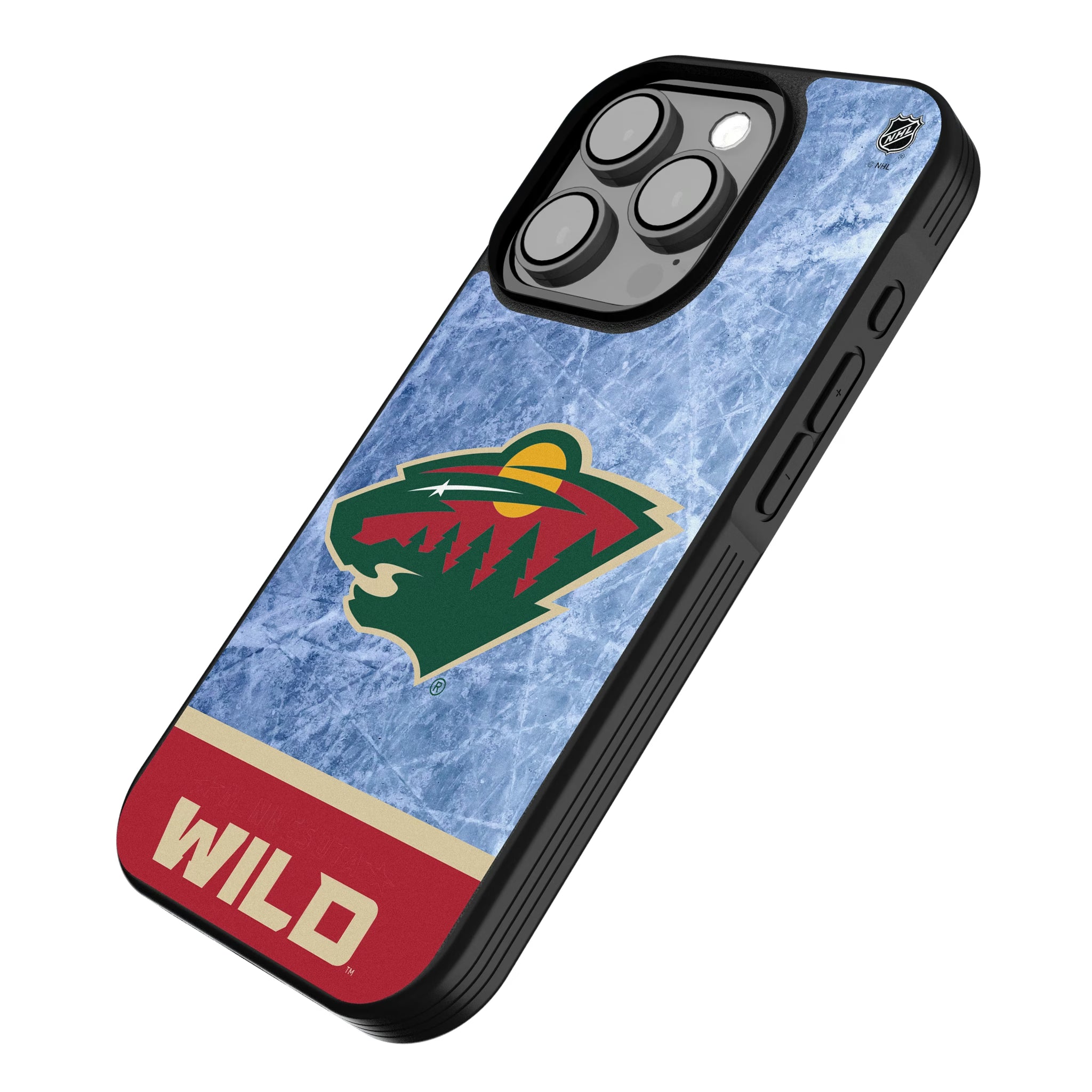 Minnesota Wild Ice Wordmark iPhone Bump Phone Case for Apple iPhone - Isometric View