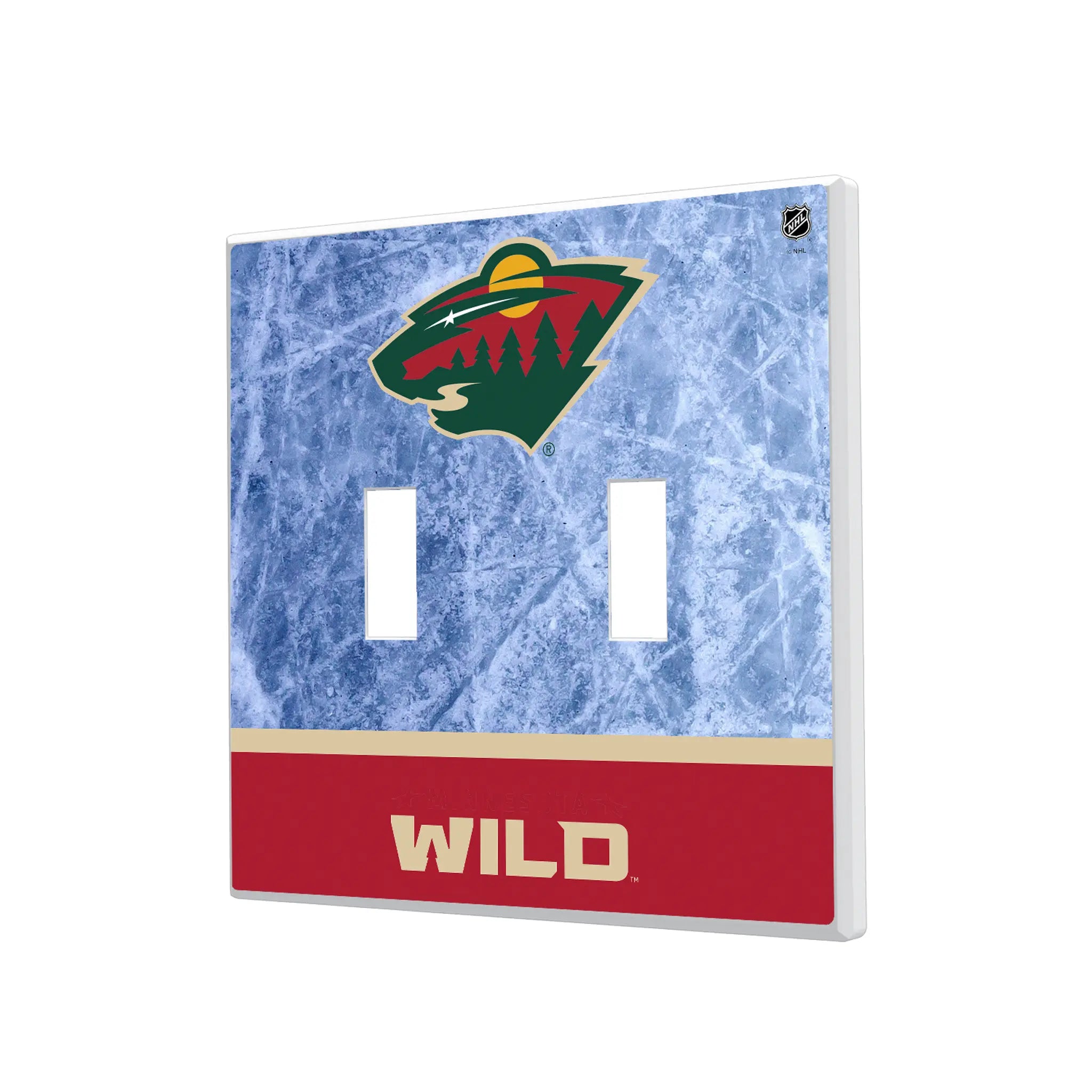 Minnesota Wild Ice Wordmark Hidden-Screw Light Switch Plate#Style_Double Toggle