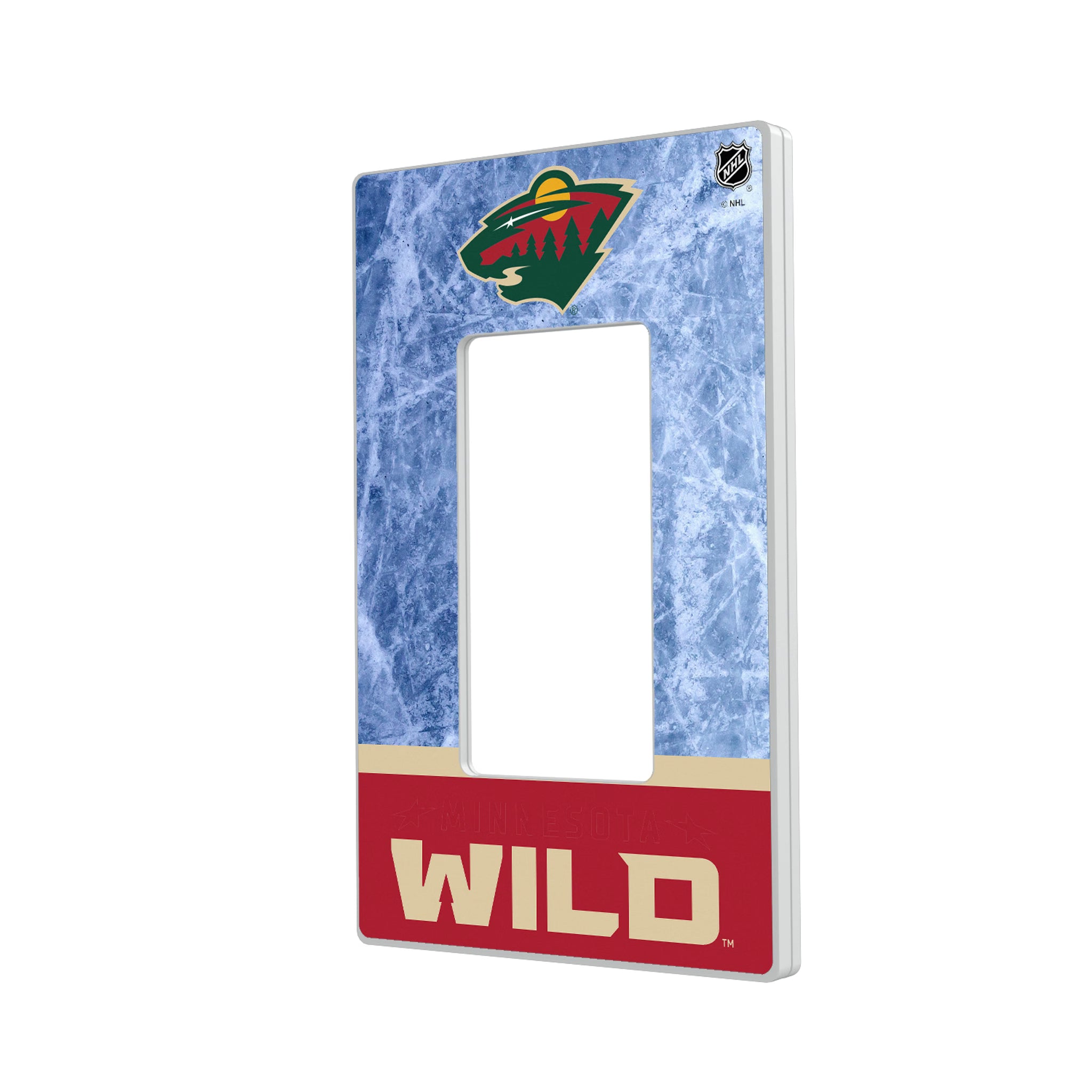 Minnesota Wild Ice Wordmark Hidden-Screw Light Switch Plate#Style_Single Rocker