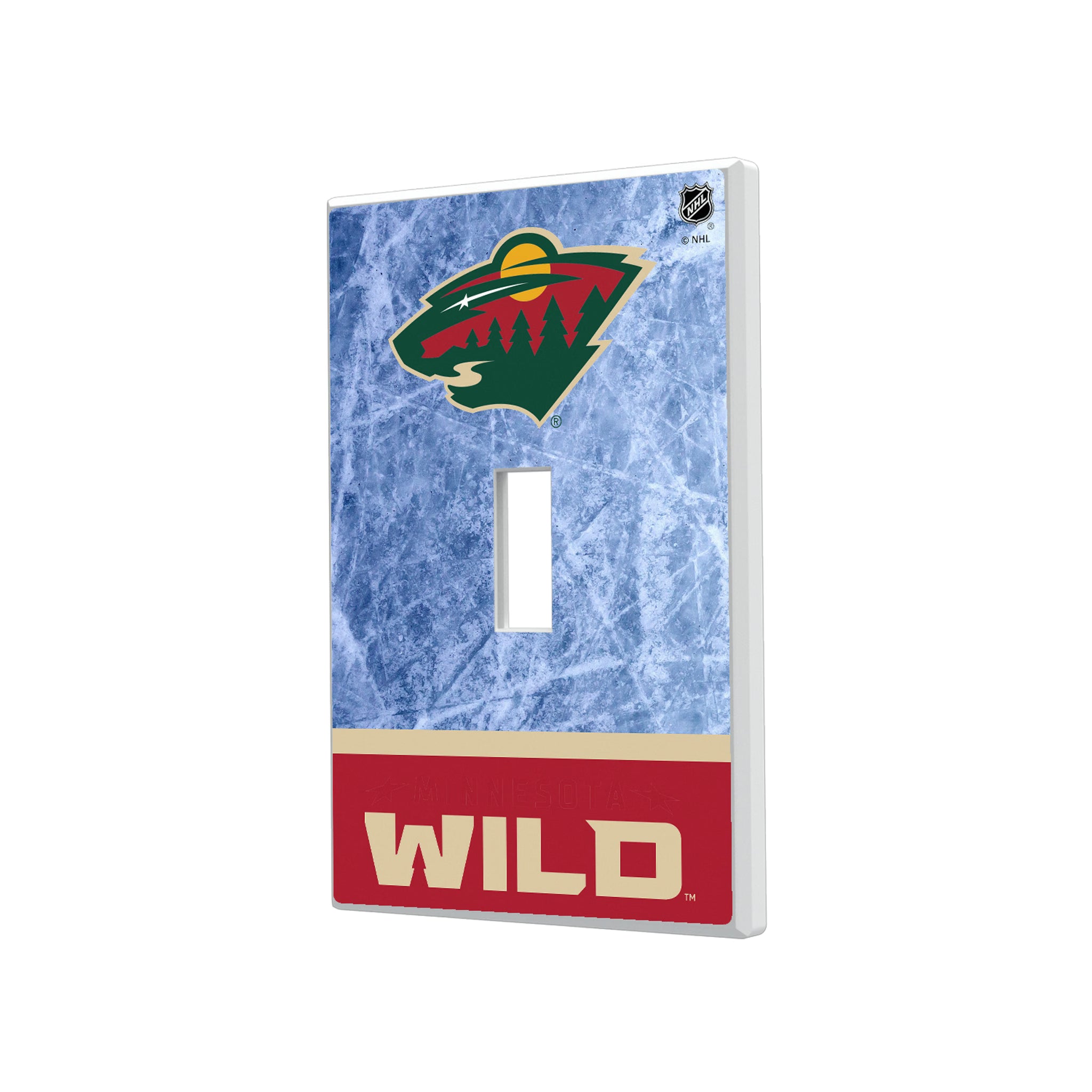 Minnesota Wild Ice Wordmark Hidden-Screw Light Switch Plate#Style_Single Toggle
