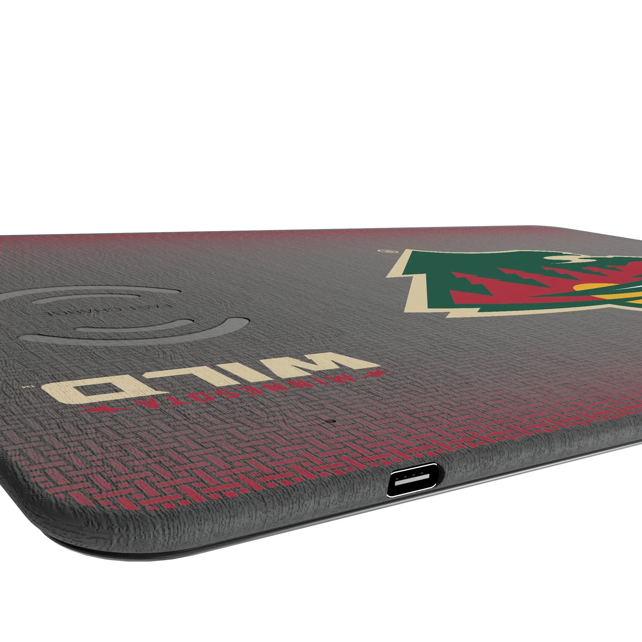 Minnesota Wild Linen 15-Watt Wireless Charger and Mouse Pad