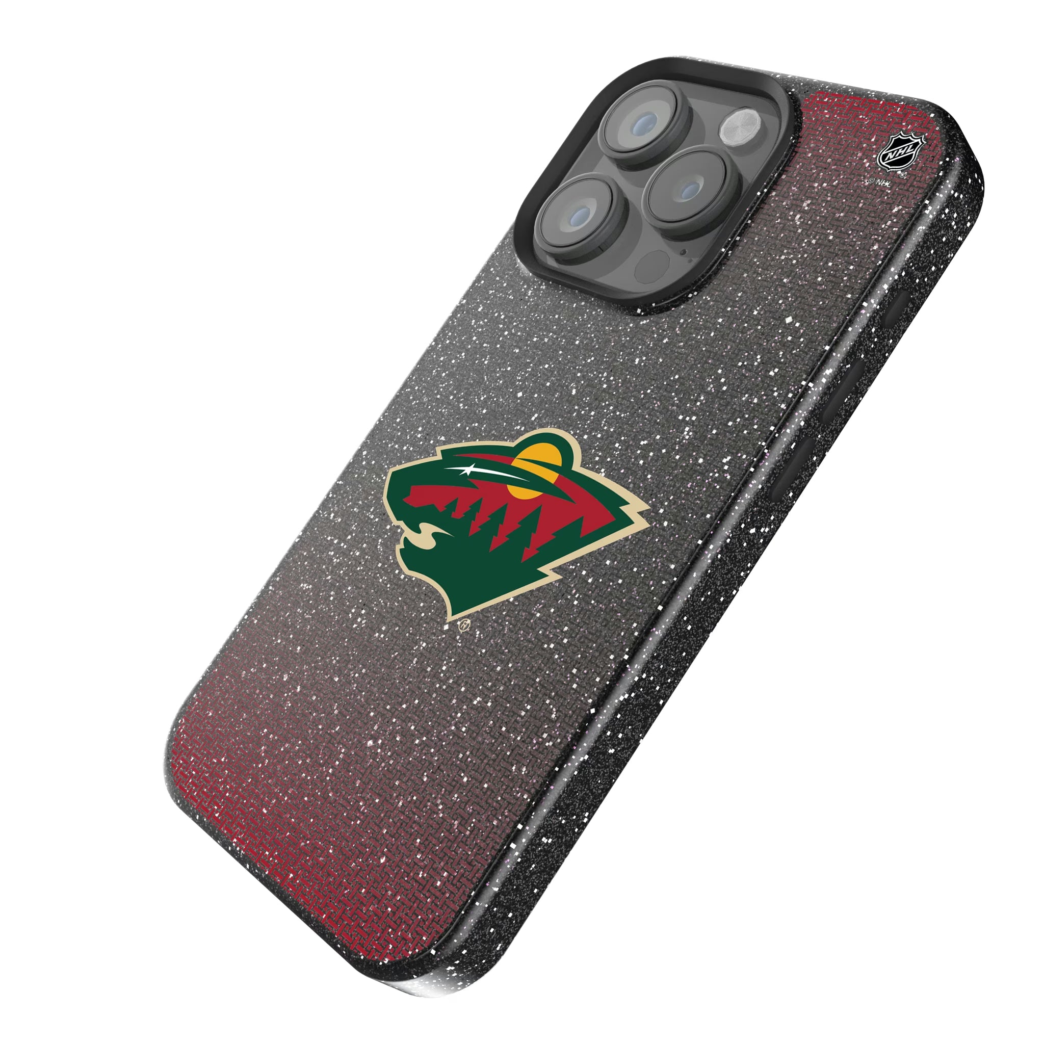 Minnesota Wild Linen iPhone Bling Phone Case for Apple iPhone - Isometric View