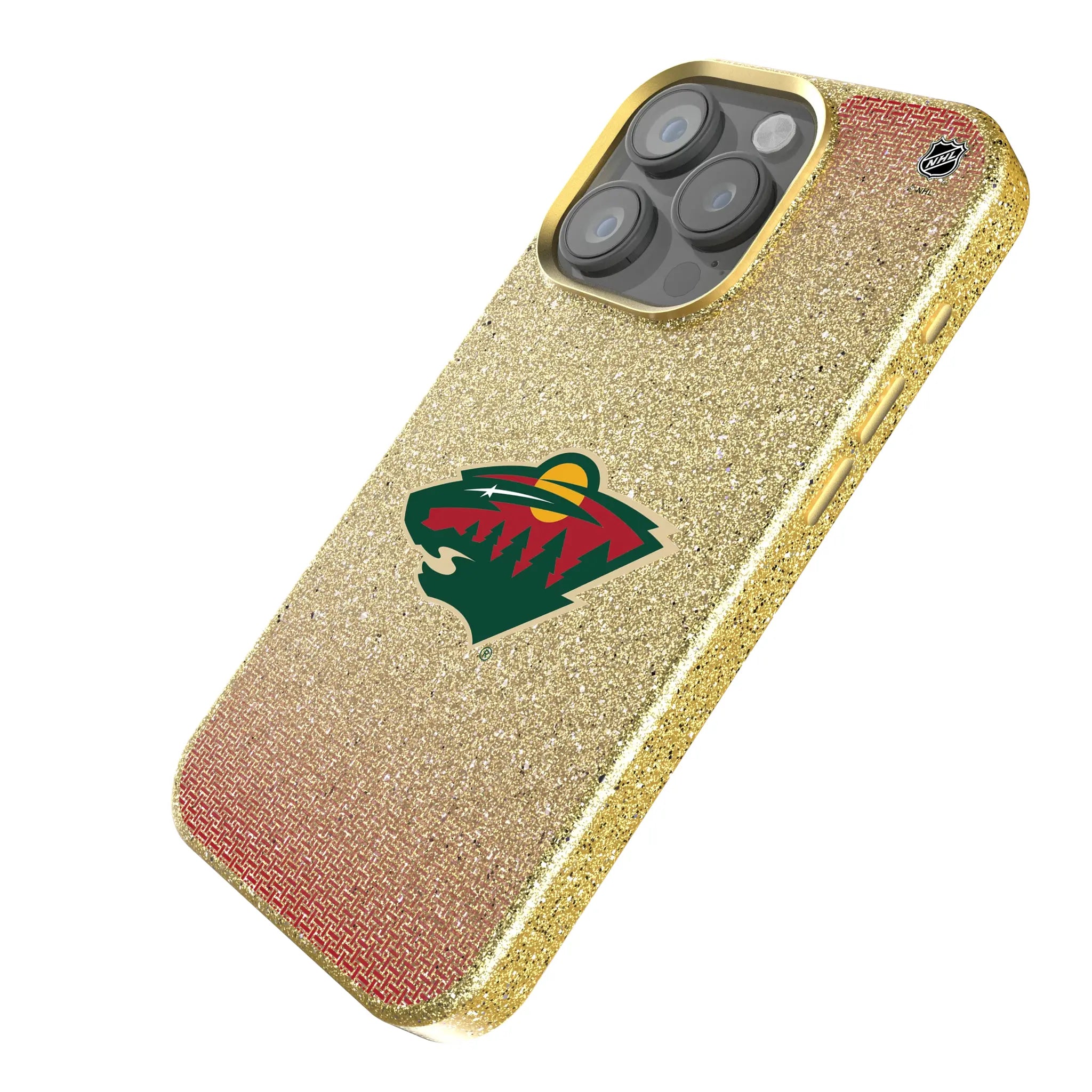 Minnesota Wild Linen iPhone Bling Phone Case for Apple iPhone - Isometric View