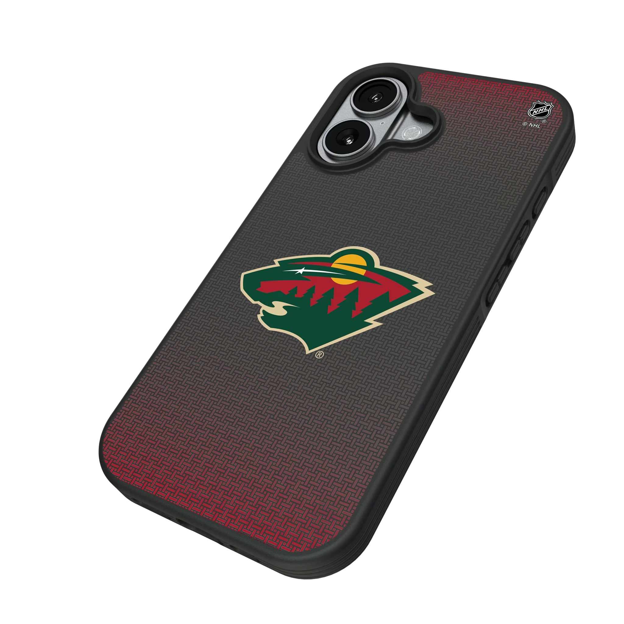 Minnesota Wild Linen iPhone Bump Phone Case for Apple iPhone - Isometric View#Device_iPhone 17