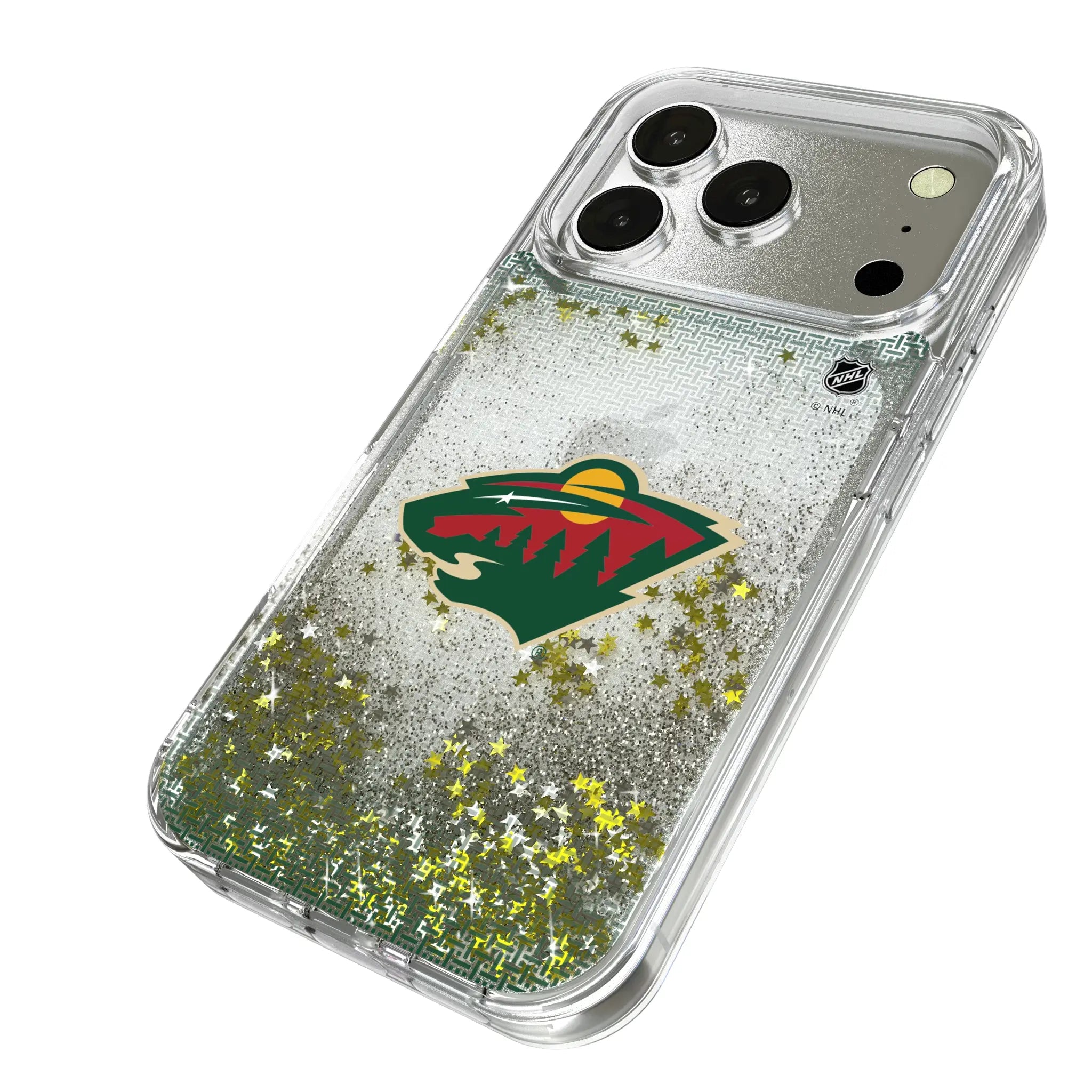 Minnesota Wild Linen iPhone Glitter Phone Case for Apple iPhone - Isometric View